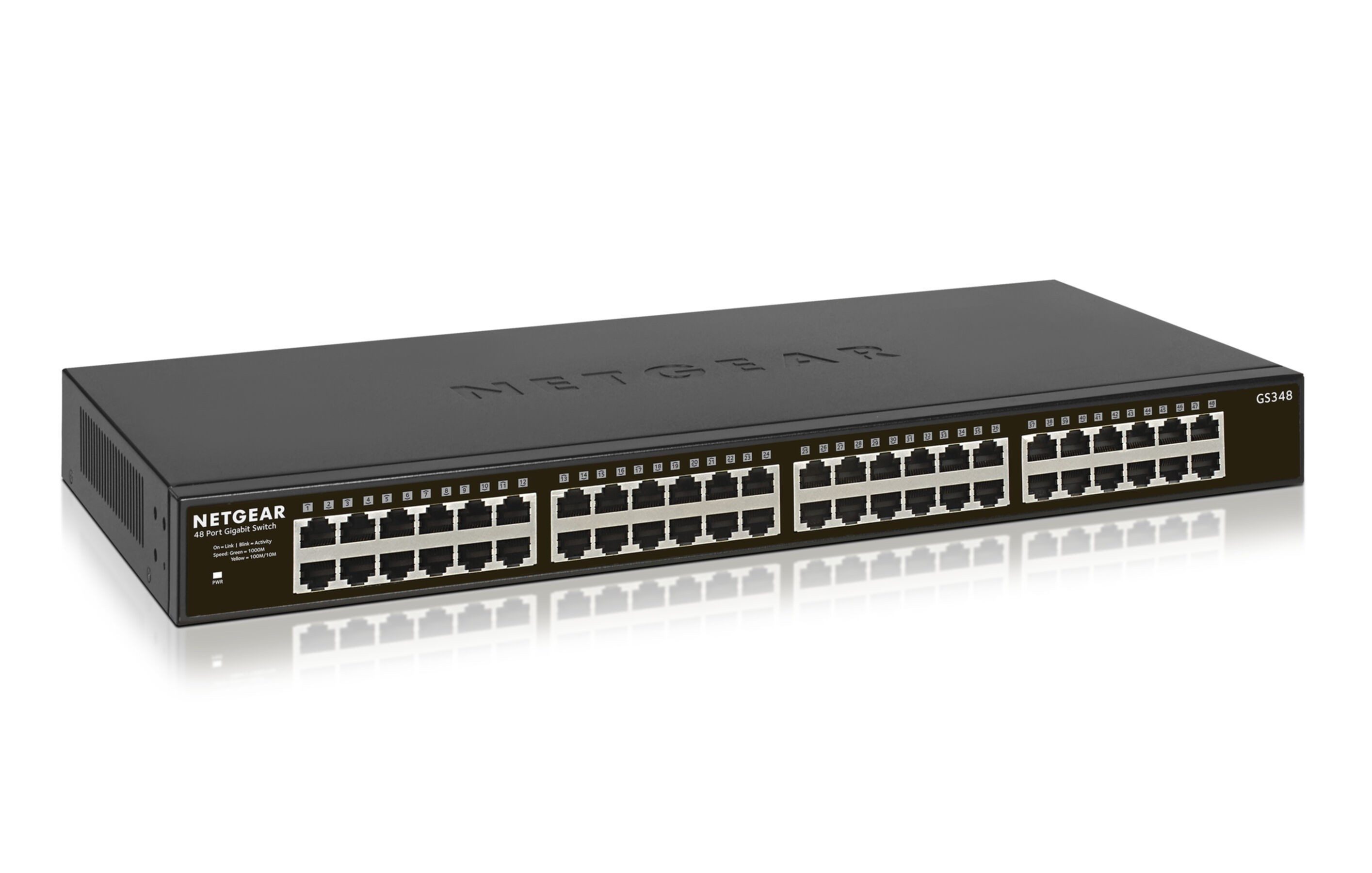 NETGEAR GS348 Unmanaged Gigabit Ethernet (10/100/1000) 1U Schwarz Netzwerk-Switch