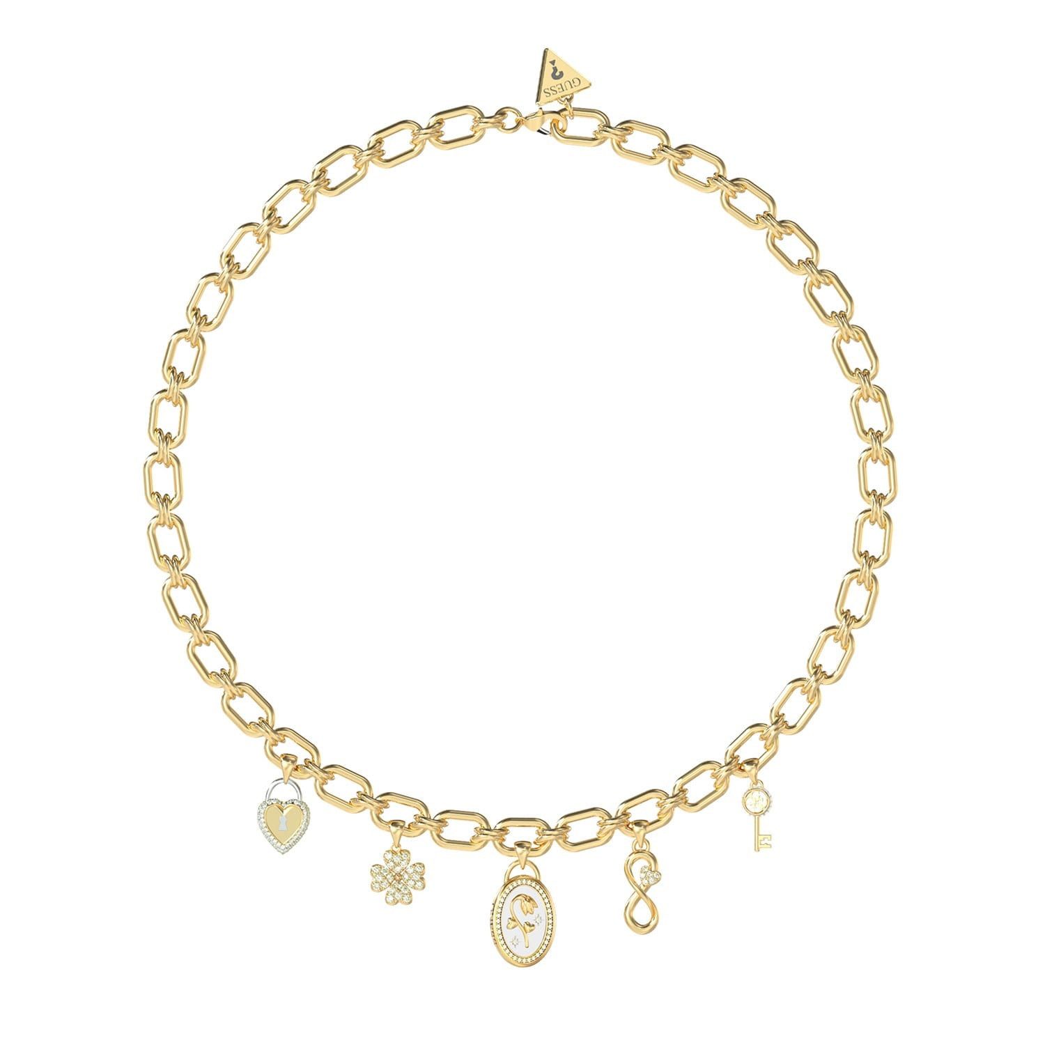 Guess Kette mit Anhänger Multi Charms Goldfarben