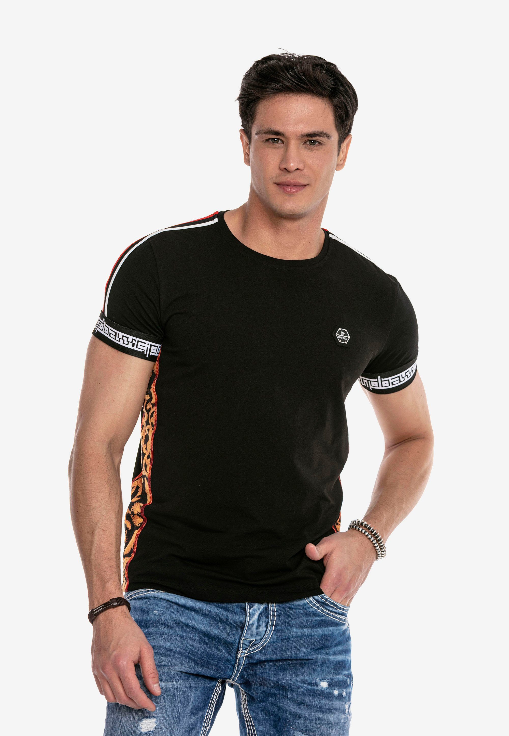 Cipo & Baxx schwarz T-Shirt im Design sportlichen