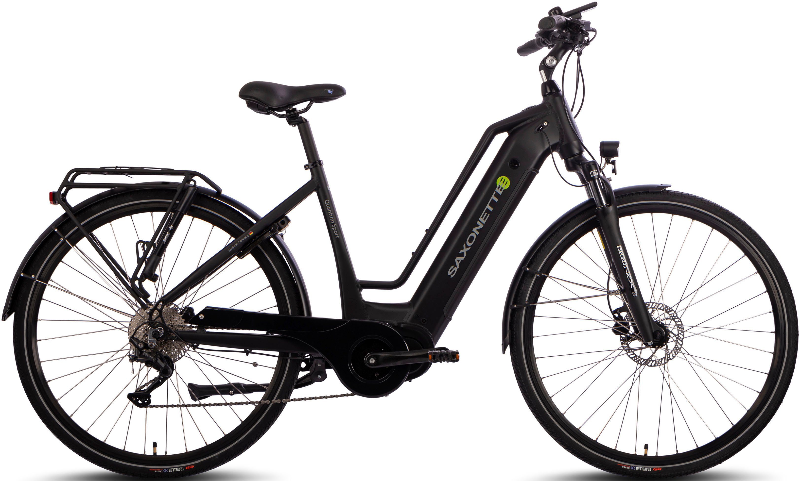 SAXONETTE E-Bike Quantum Sport, 10 Gang Shimano, Kettenschaltung, Mittelmotor, 540 Wh Akku