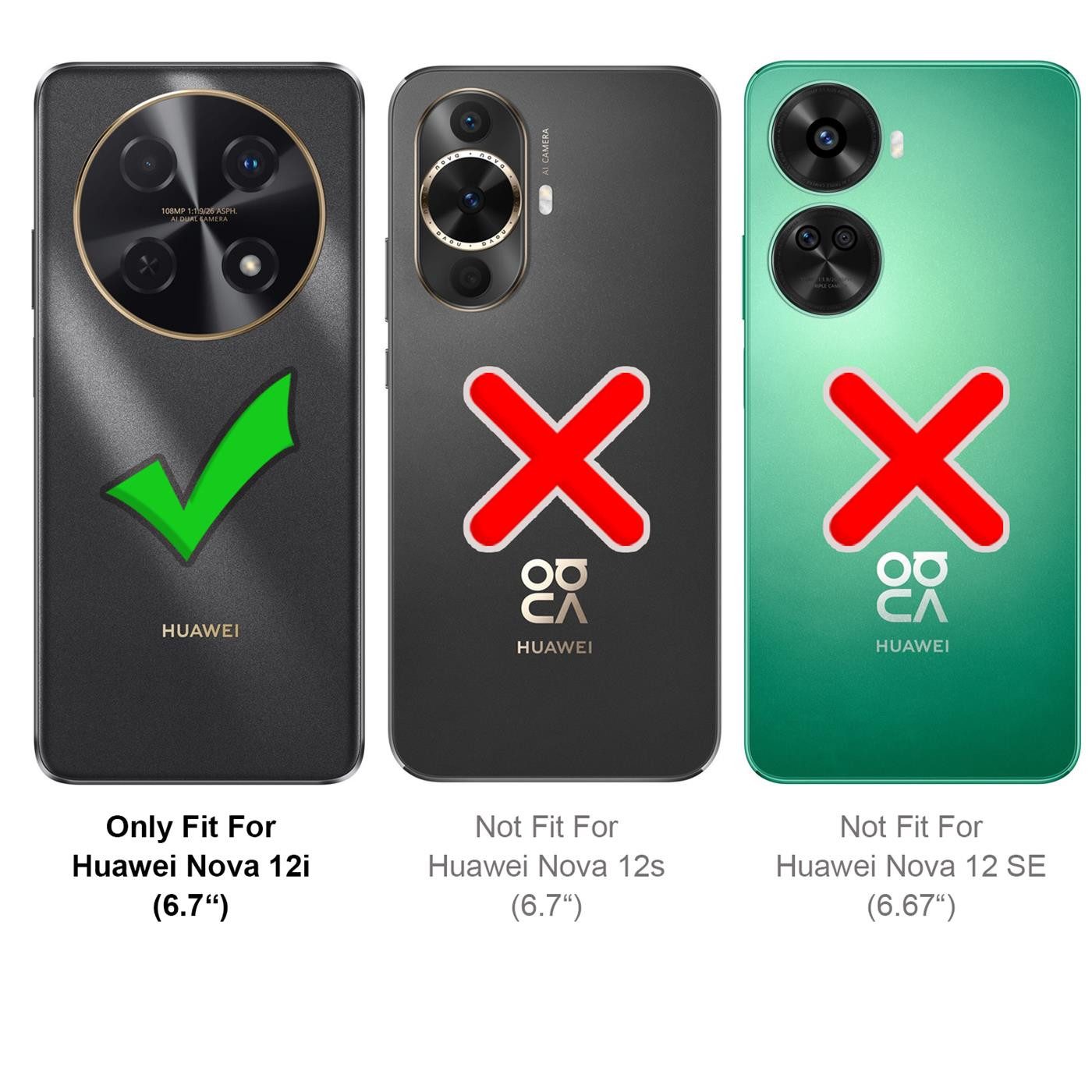 CoolGadget Handyhülle Book Case Handy Tasche für Huawei Nova 12i 6,7 Zoll, Hülle Klapphülle Flip Cover für Huawei Nova 12i Schutzhülle stoßfest