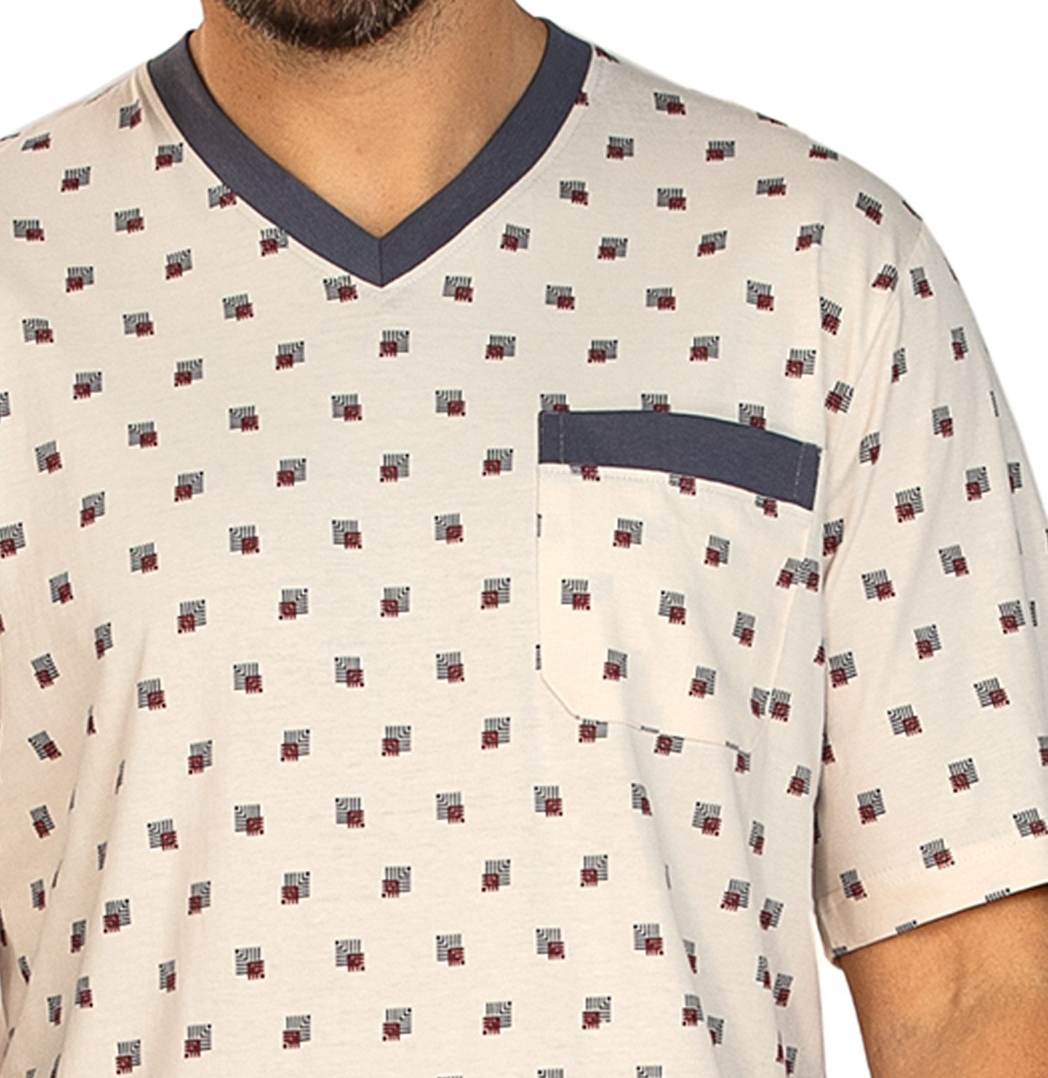 Comte Nachthemd Lunar Lounge (Packung, 1-tlg., 1-teilig) Herren Schlafanzug Schlafshirt Kurzarm große Größen