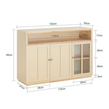 SoBuy Buffet FSB80 Sideboard mit 3 Türen Küchenschrank Flurschrank TV-Schrank
