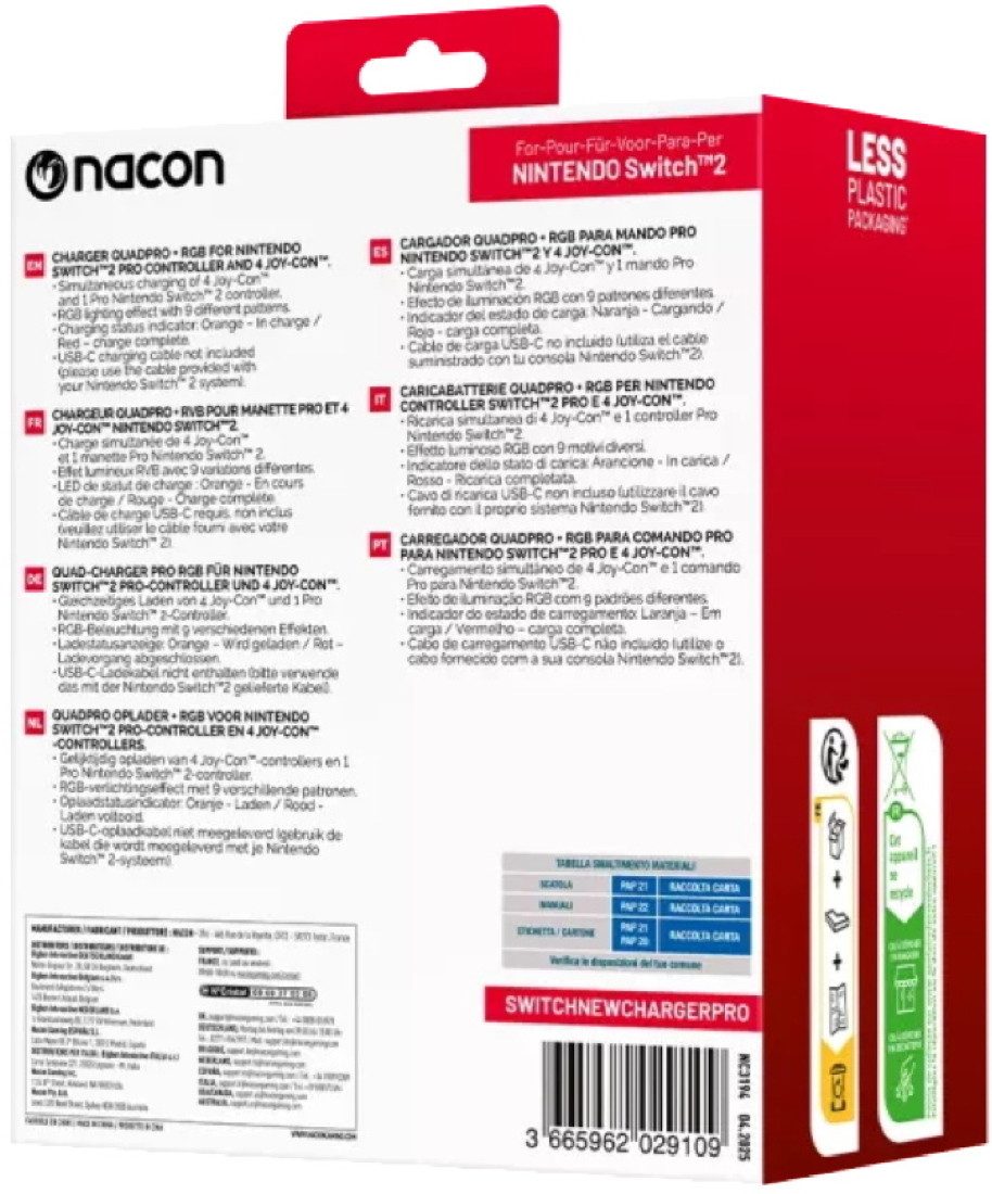 nacon Ladegerät für Nintendo Switch 2 Charging Station Pro NA029109 Zubehör Nintendo