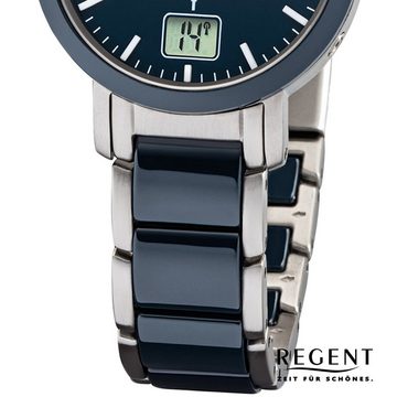 Regent Funkuhr Regent Damen Uhr FR-265 Metall Funk, Damen Funkuhr rund, klein (ca. 30mm), Metallarmband