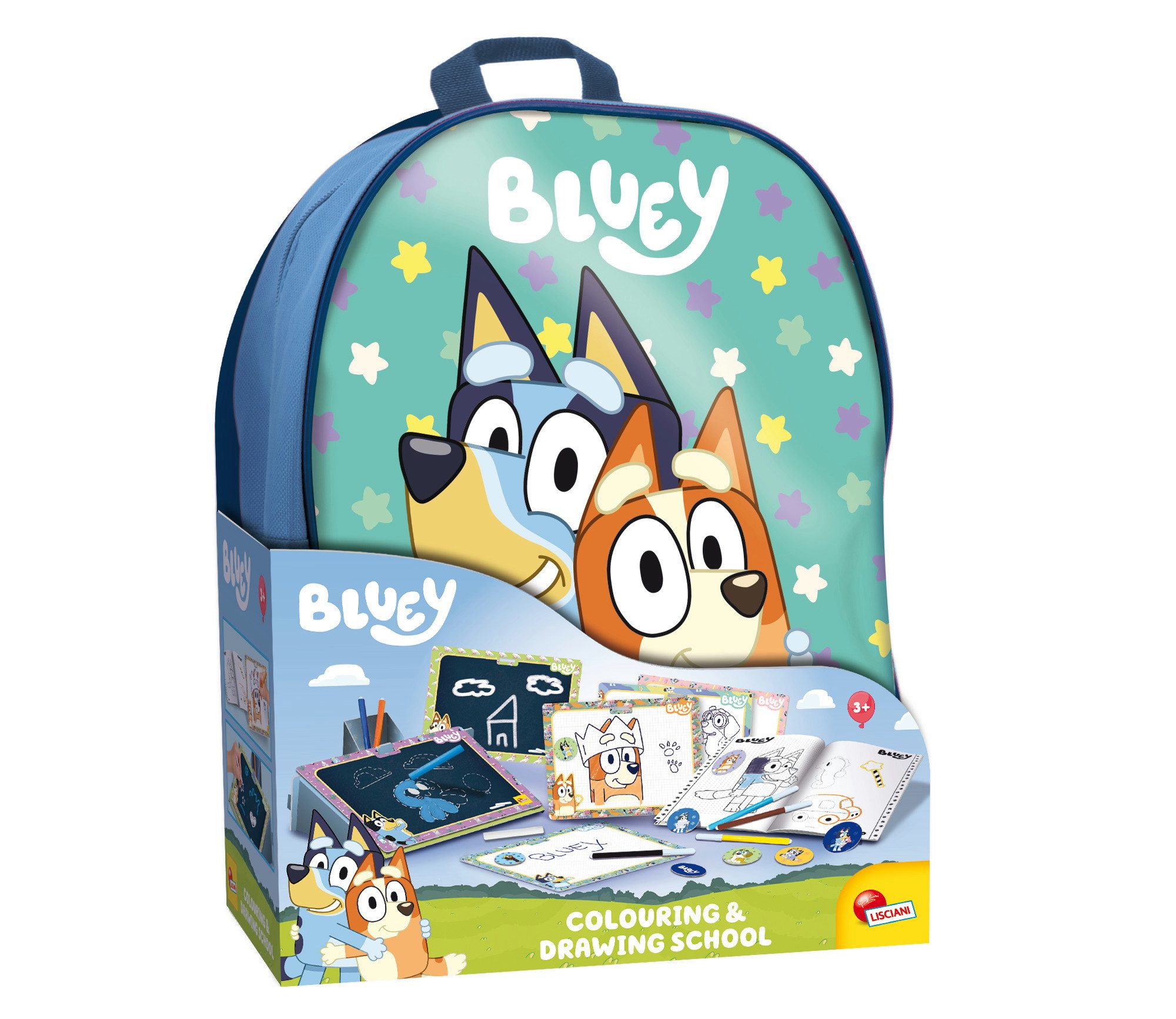 Lisciani Kreativset Bluey Mal und Zeichenschule mit Rucksack