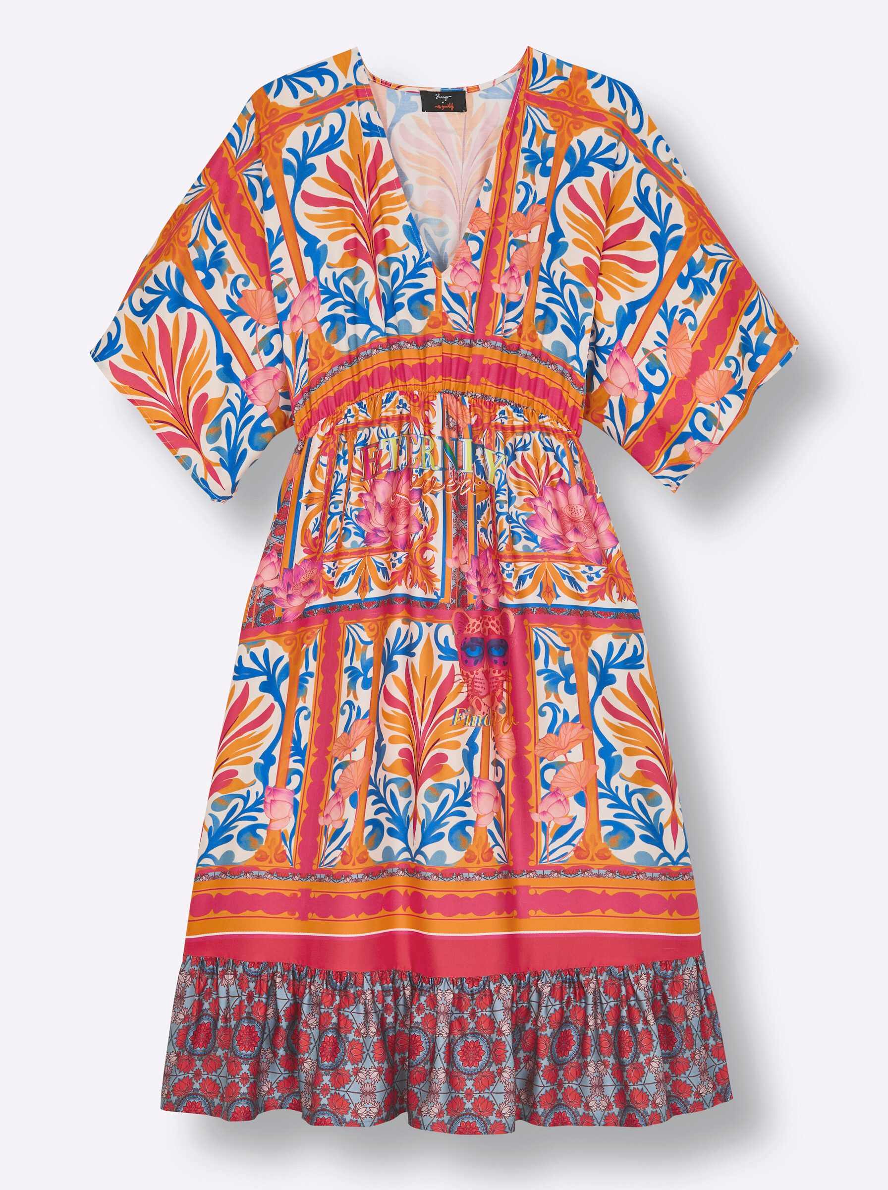 Sheego Etuikleid Kleid Kurzarm