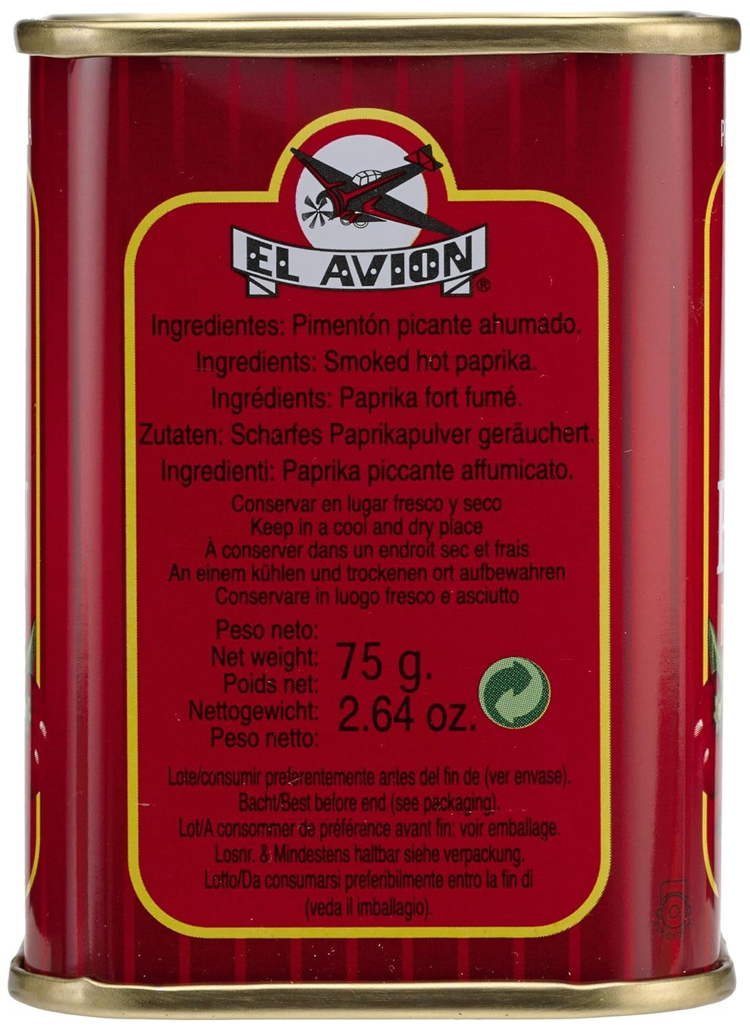 El Avion Gewürz Pimentón Picante Ahumado, 75 g, 1 St. (Packung, Picante Ahumado) – Bild 2 von 3