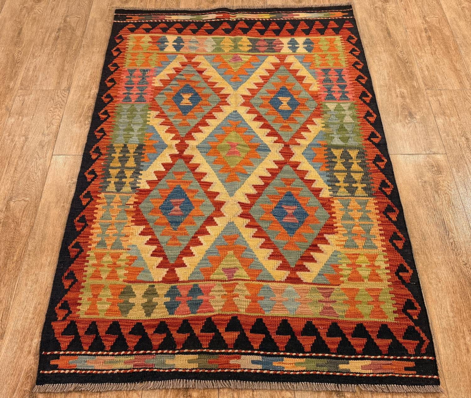 Rug Studios Teppich KELIM ORIGINAL HANDGEARBEITET, Rechteckig, Höhe: 5 mm, Handgefertigt, 109 x 168 cm, Multi