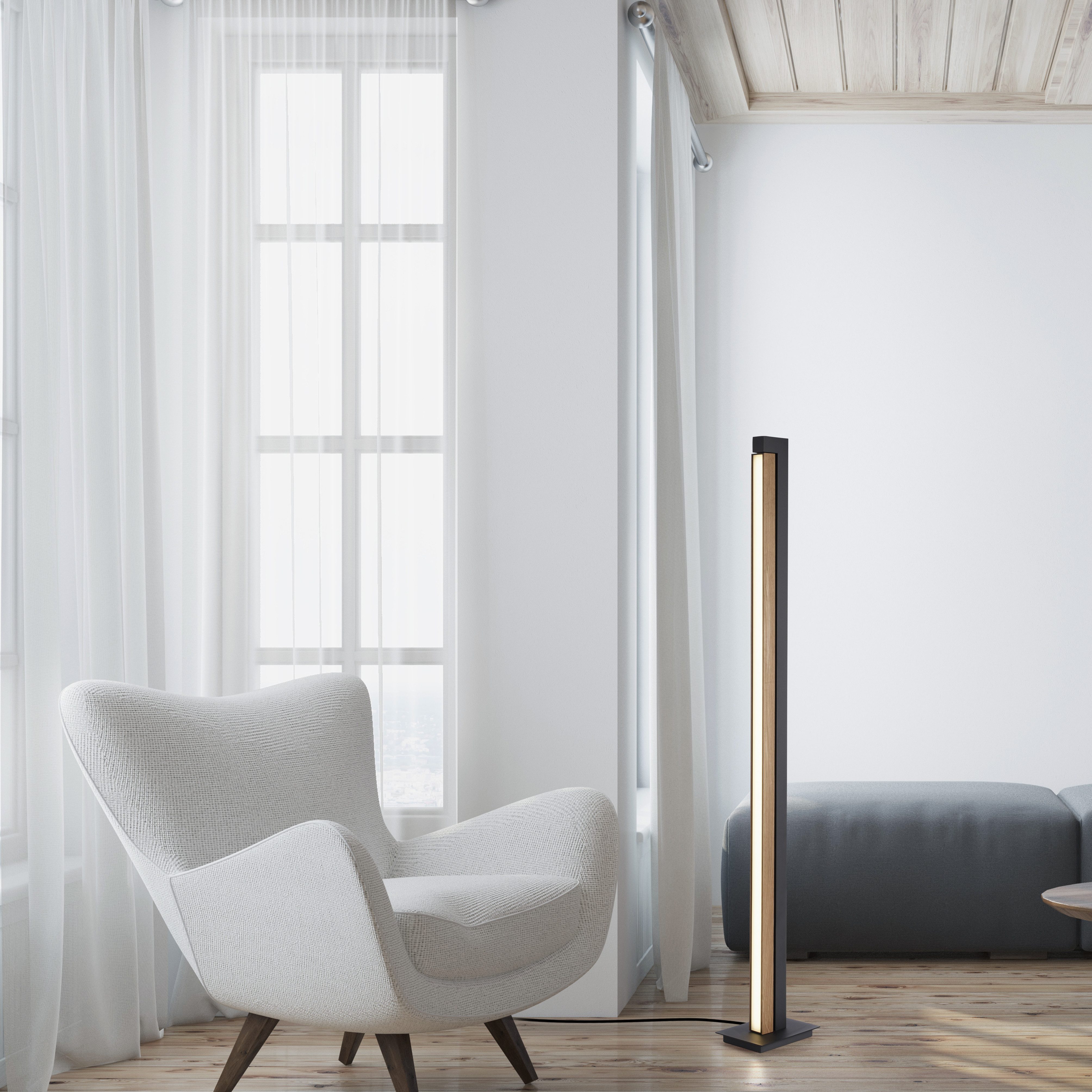 Neuhaus PURE LED Stehlampe PURE Lines Floor, CCT - über Fernbedienung, LED fest integriert, warmweiß - kaltweiß, Lichtquelle bis 180° drehbar, CCT, dimmbar