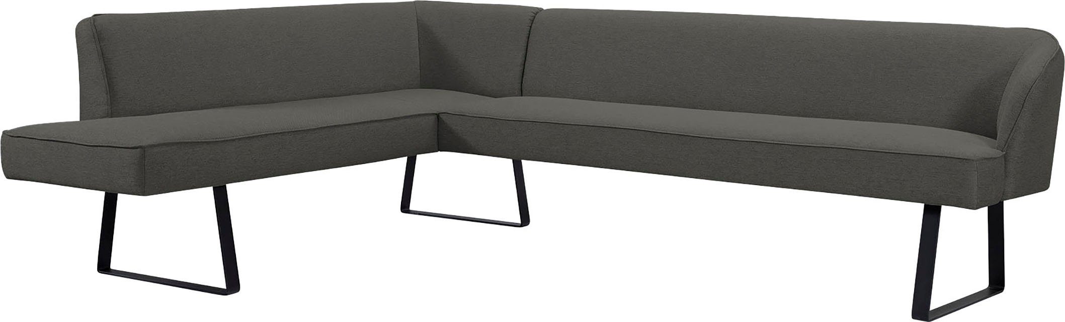 exxpo - sofa fashion Eckbank Americano, mit Keder und Metallfüßen, Bezug in verschiedenen Qualitäten
