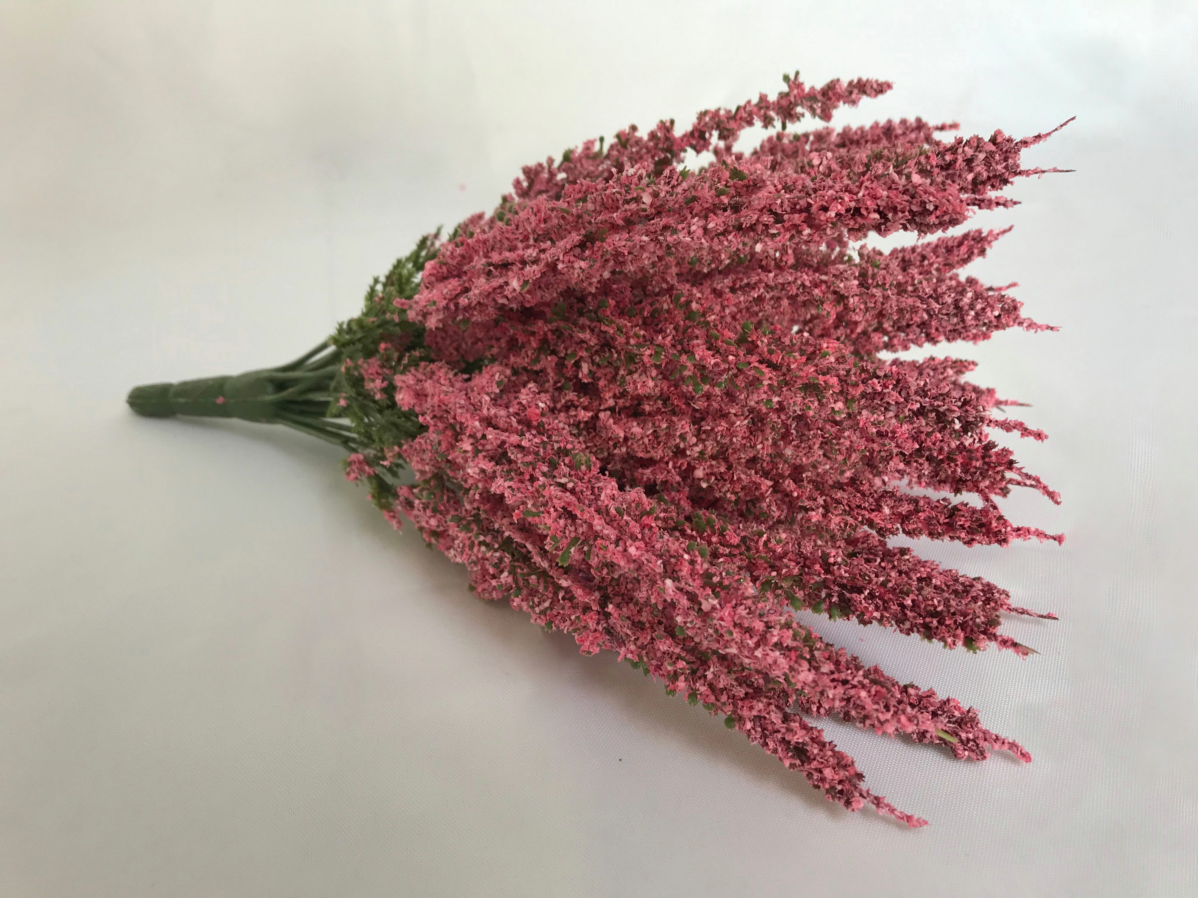 Kunstblume Erika Calluna auf Steckstab, Heidekraut 28cm mit 24 Blütenstiele