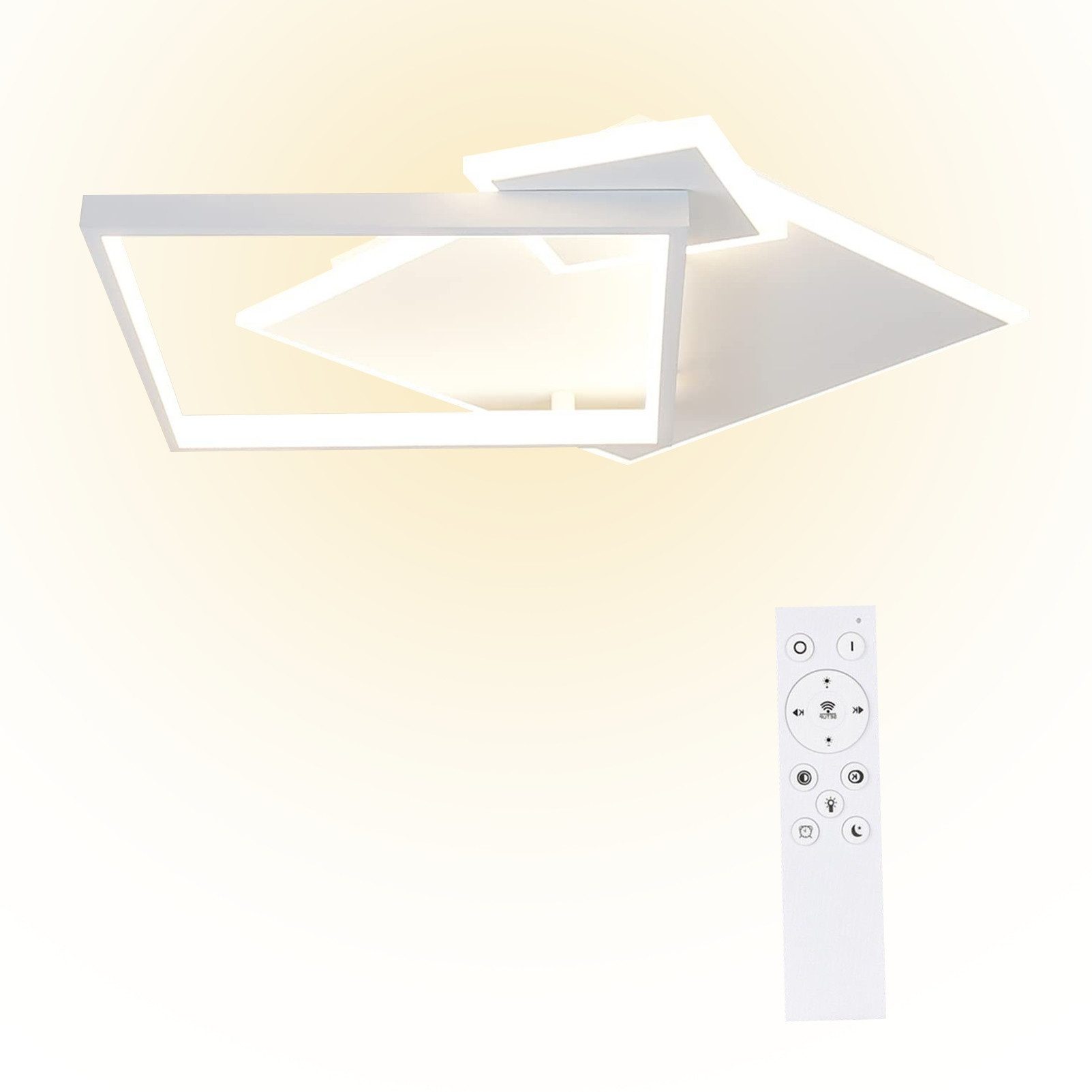 ZMH LED Deckenleuchte Modern Design Wohnzimmerlampe mit Fernbedienung Metal günstig online kaufen