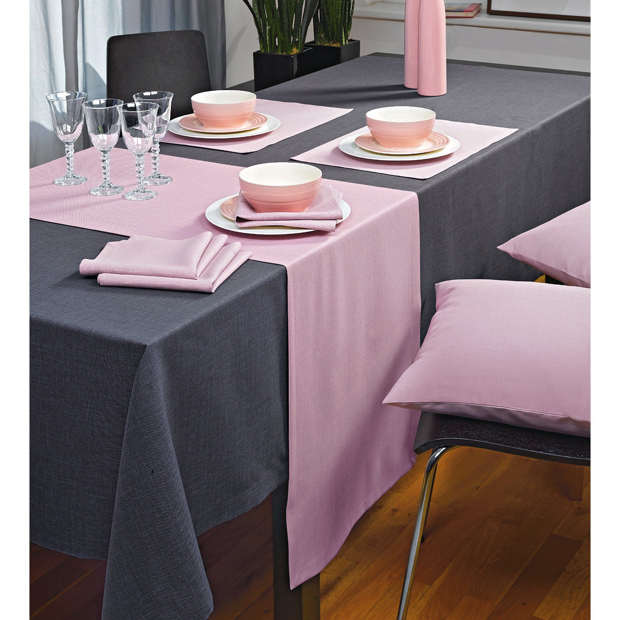 sander Tischläufer (1-tlg), Uni table "Loft" fleckabweisend + home Tischdecke rosenholz