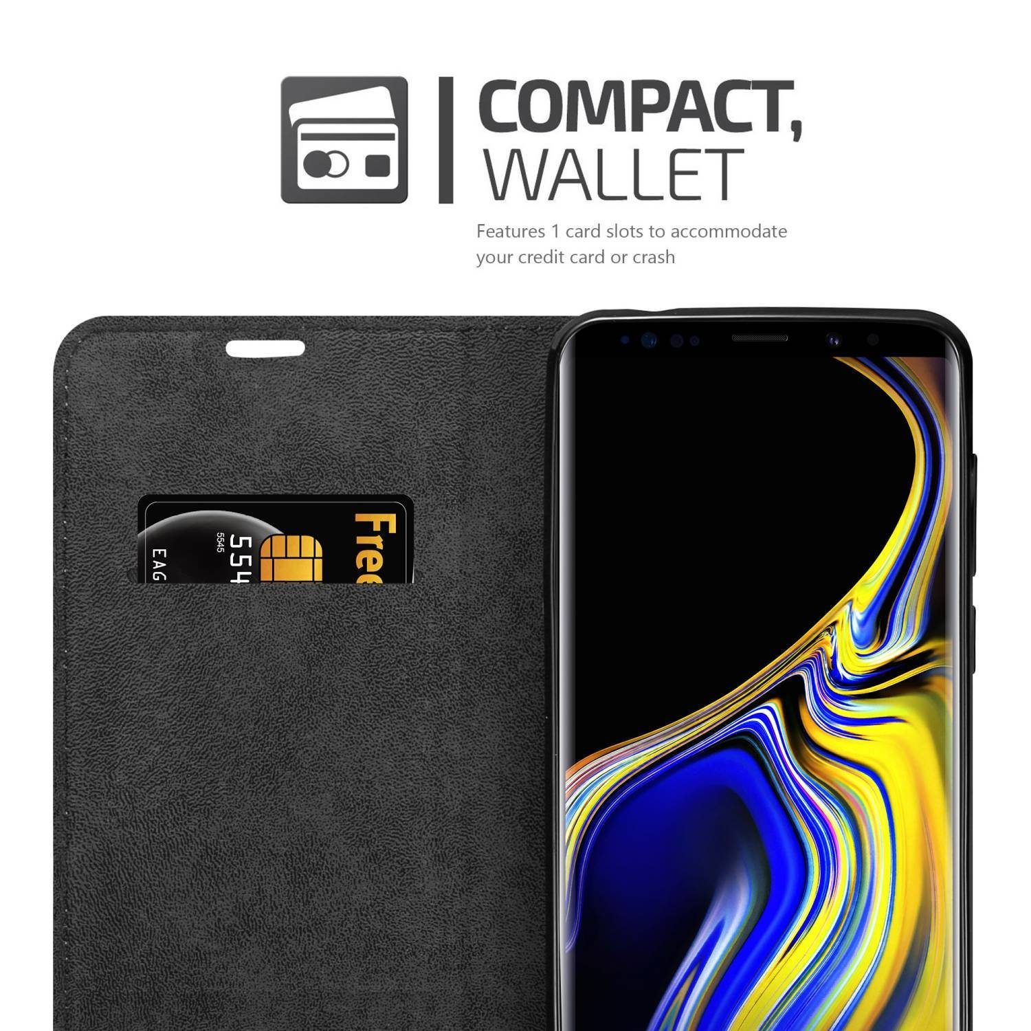 Cadorabo Handyhülle für Samsung Galaxy NOTE 9 Hülle Samsung Galaxy NOTE 9, Hülle Schutzhülle mit Standfunktion, Magnetverschluss und Kartenfach