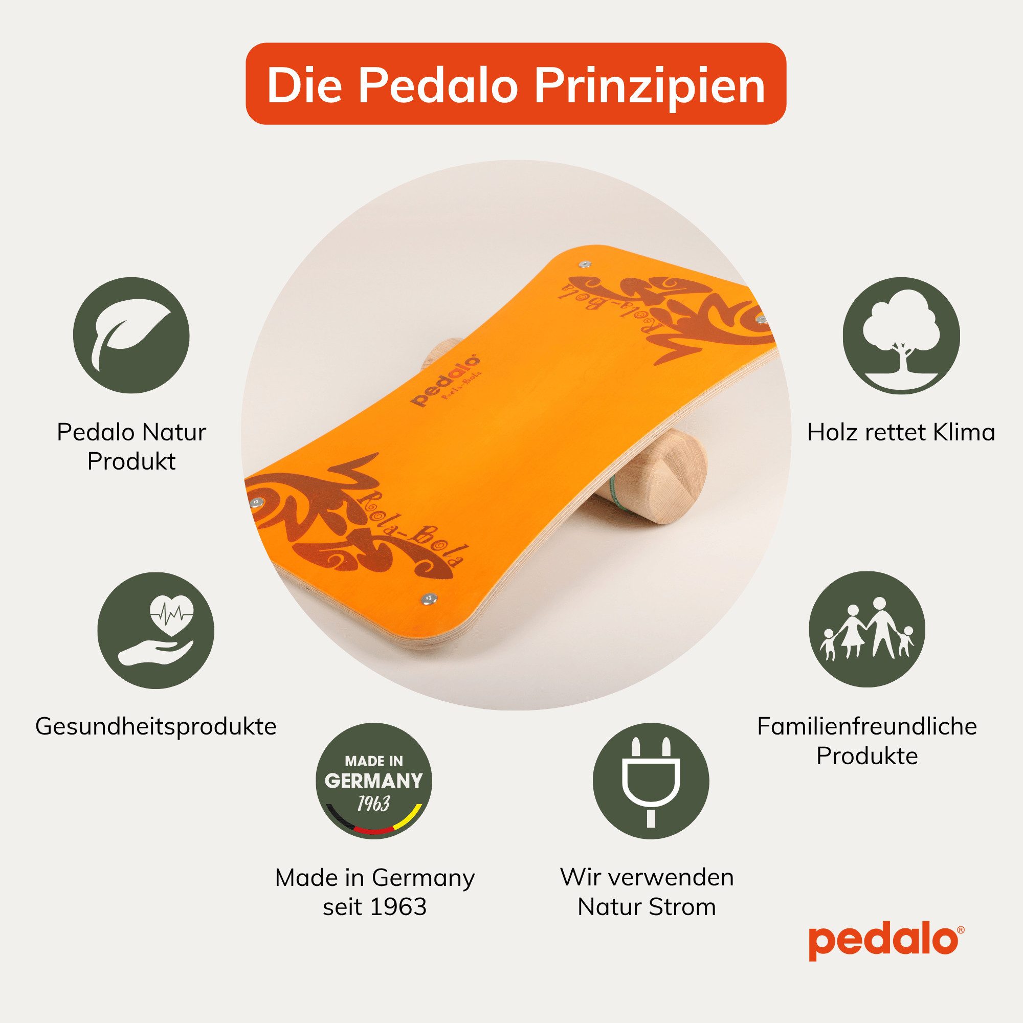 pedalo® Balanceboard Rola-Bola Fun I GleichgewichtstrainerI Koordination I Fun-Sport, Antirutsch-Motivdruck
