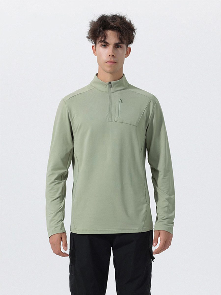 YOUTHUP Funktionsshirt Herren Stretch-Sportshirt mit Zipp-Polo-Kragen günstig online kaufen