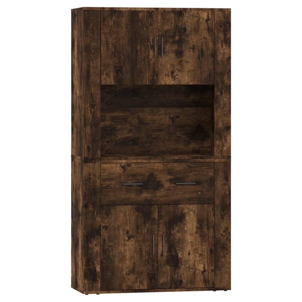 vidaXL Highboard Highboard Räuchereiche Holzwerkstoff (1 St)