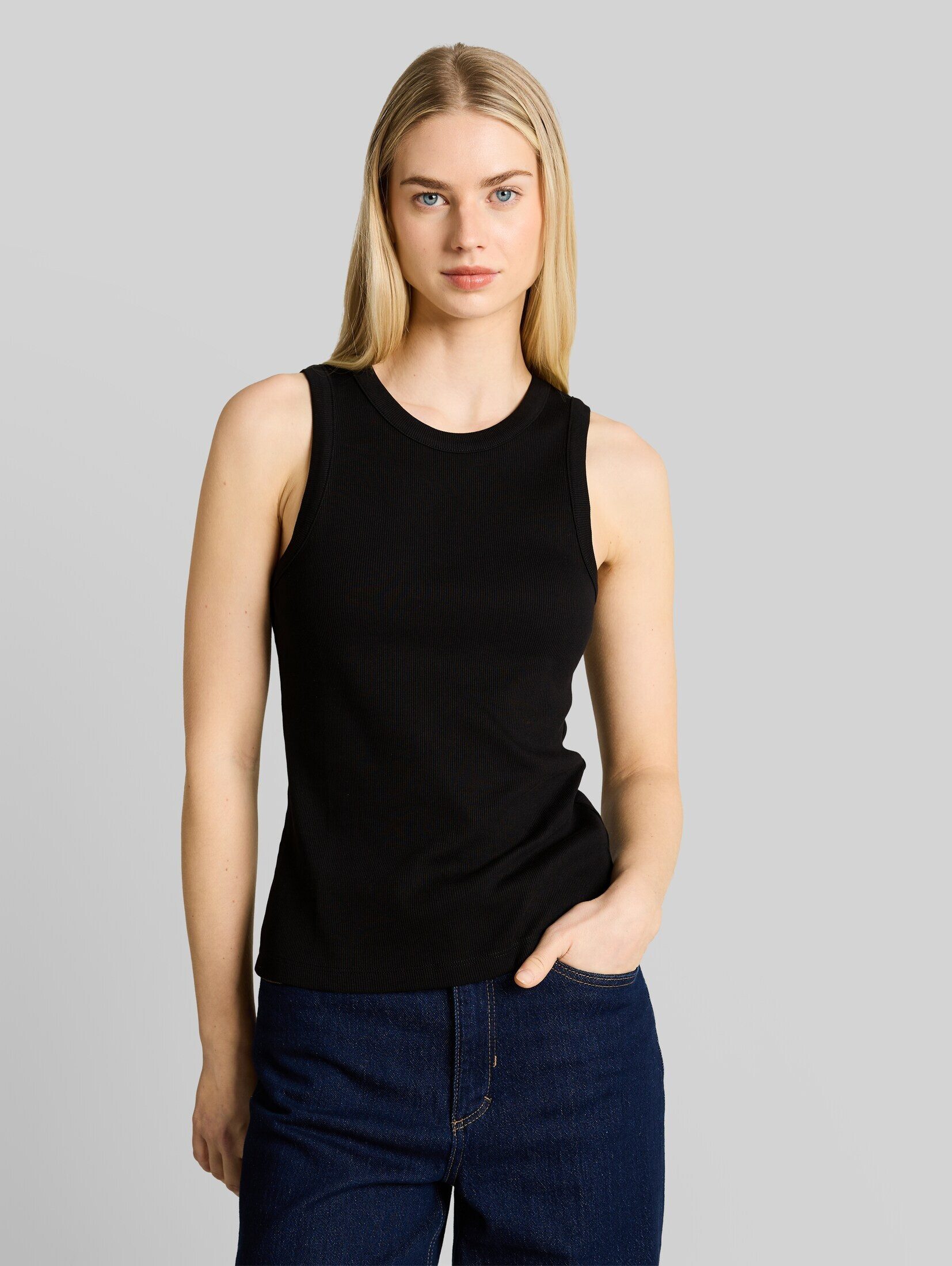 TOM TAILOR Denim Trägertop T-Shirt (im 2er Pack) Slim Fit Top im 2er-Pack