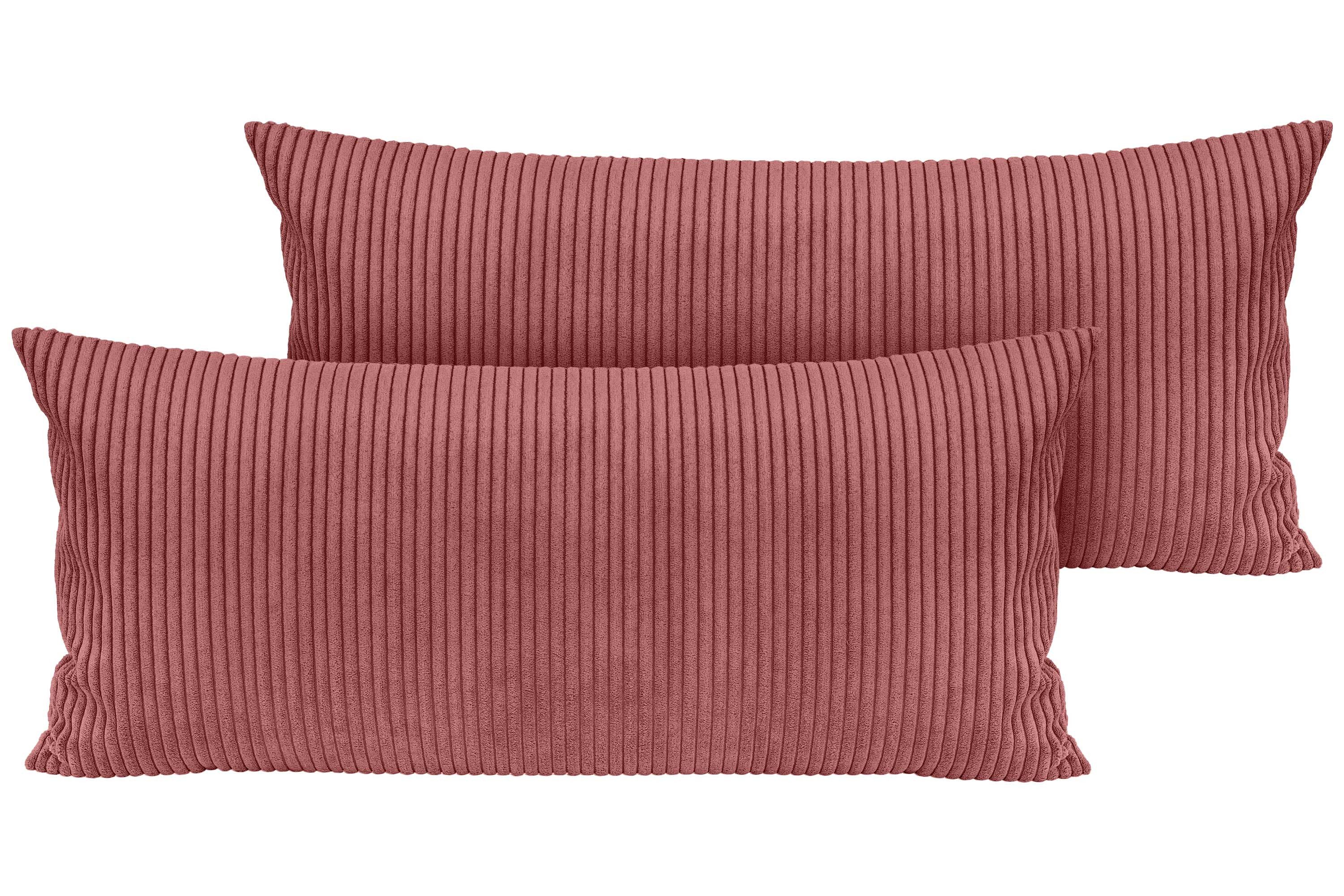 Amilian Dekokissen 40x80 cm 2er Set mit Füllung – Cord-Optik Sofakissen, mit Füllung und Bezug, formstabil, Hotelverschluss