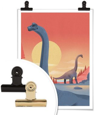 Wall-Art Poster Brachiosaurus Dino Safari, Dinosaurier (1 St), Poster ohne Bilderrahmen