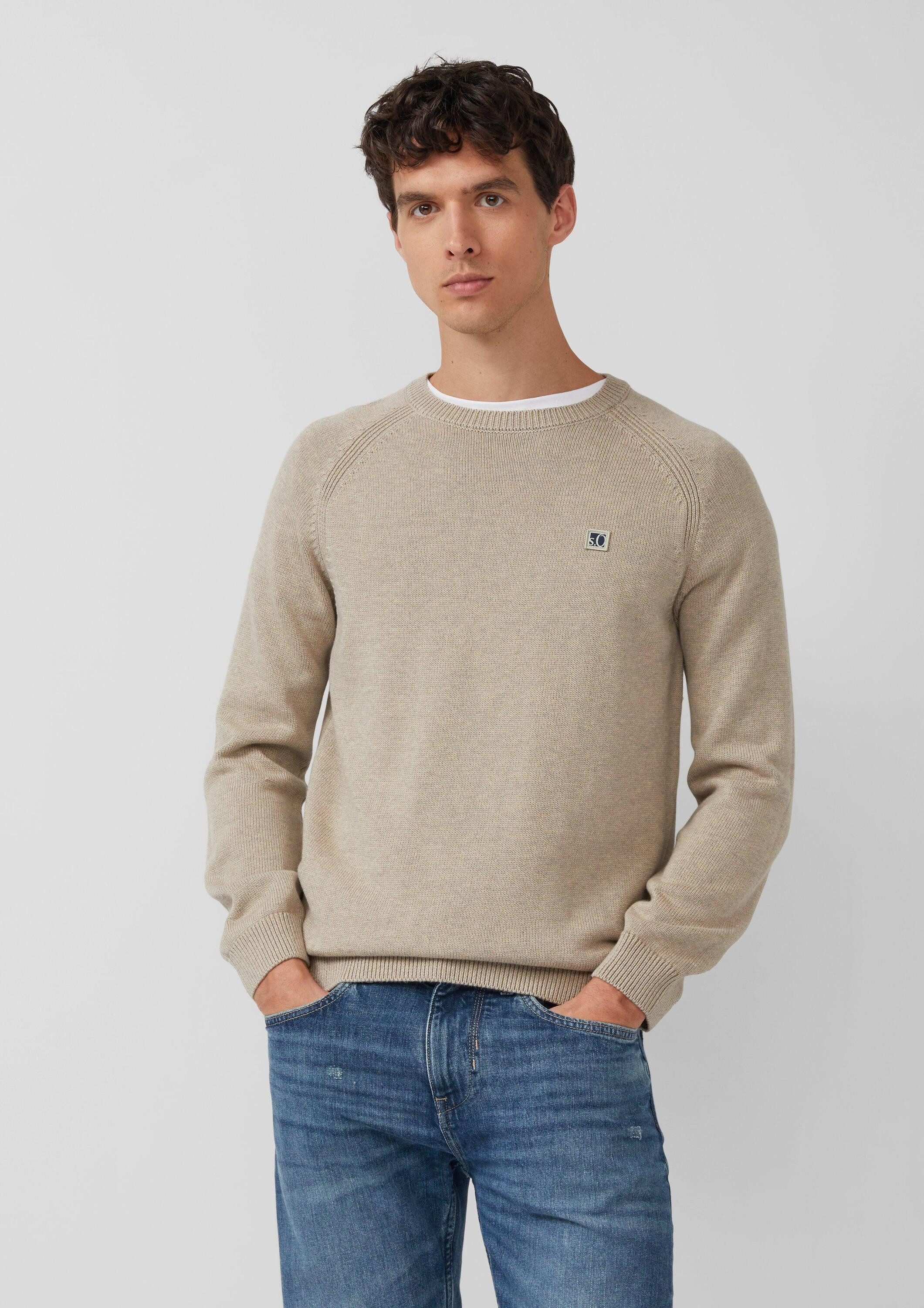 s.Oliver Longpullover Strickpullover Strickpullover aus Baumwolle mit Ragla günstig online kaufen