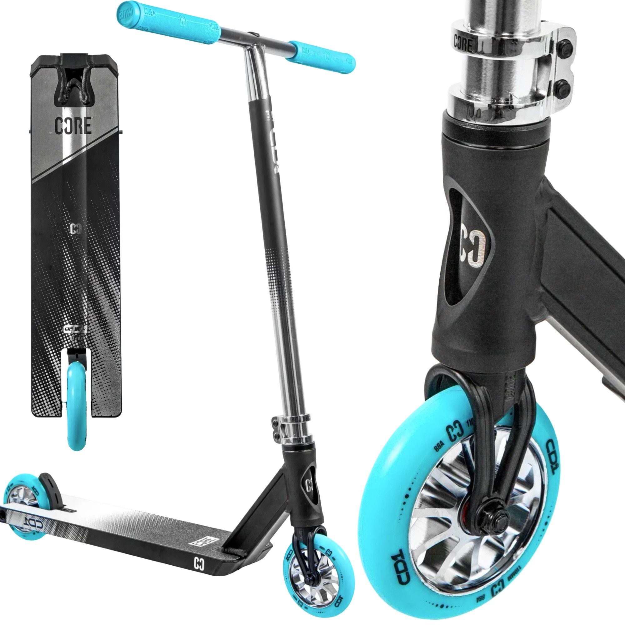 Stuntscooter CORE CD1 Stunt Scooter Park 78cm Chrome/Türkis