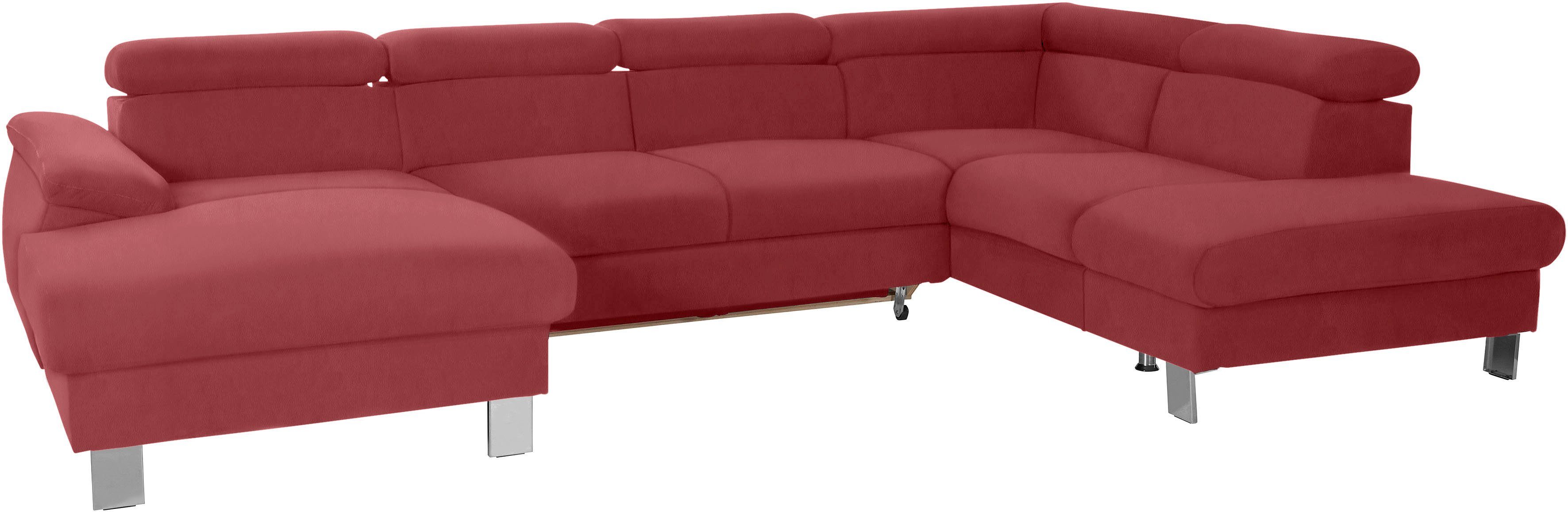 COTTA Wohnlandschaft Komaris U-Form, B: 320 cm, mit Kopfteilverstellung, optional Bettfunktion, Bettkasten & Licht