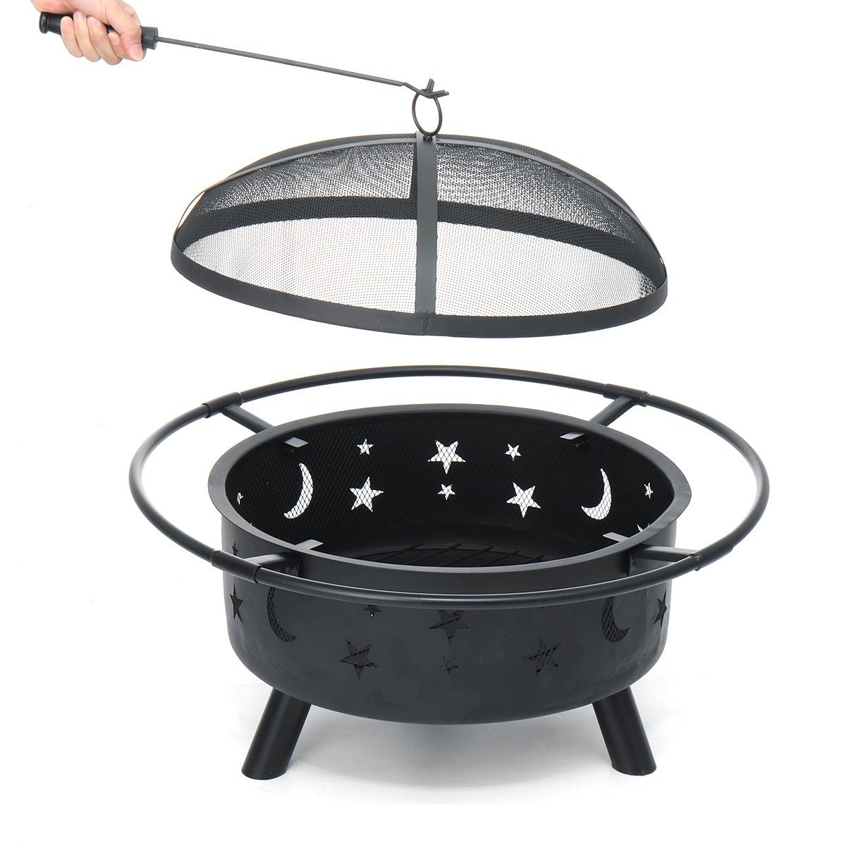 Insma Feuerschale, (Feuerkorb Feuerstelle, 1-St., φ76cm mit Funkenschutz),  Sterne und Mond für Grill BBQ Aufwärmen online kaufen | OTTO