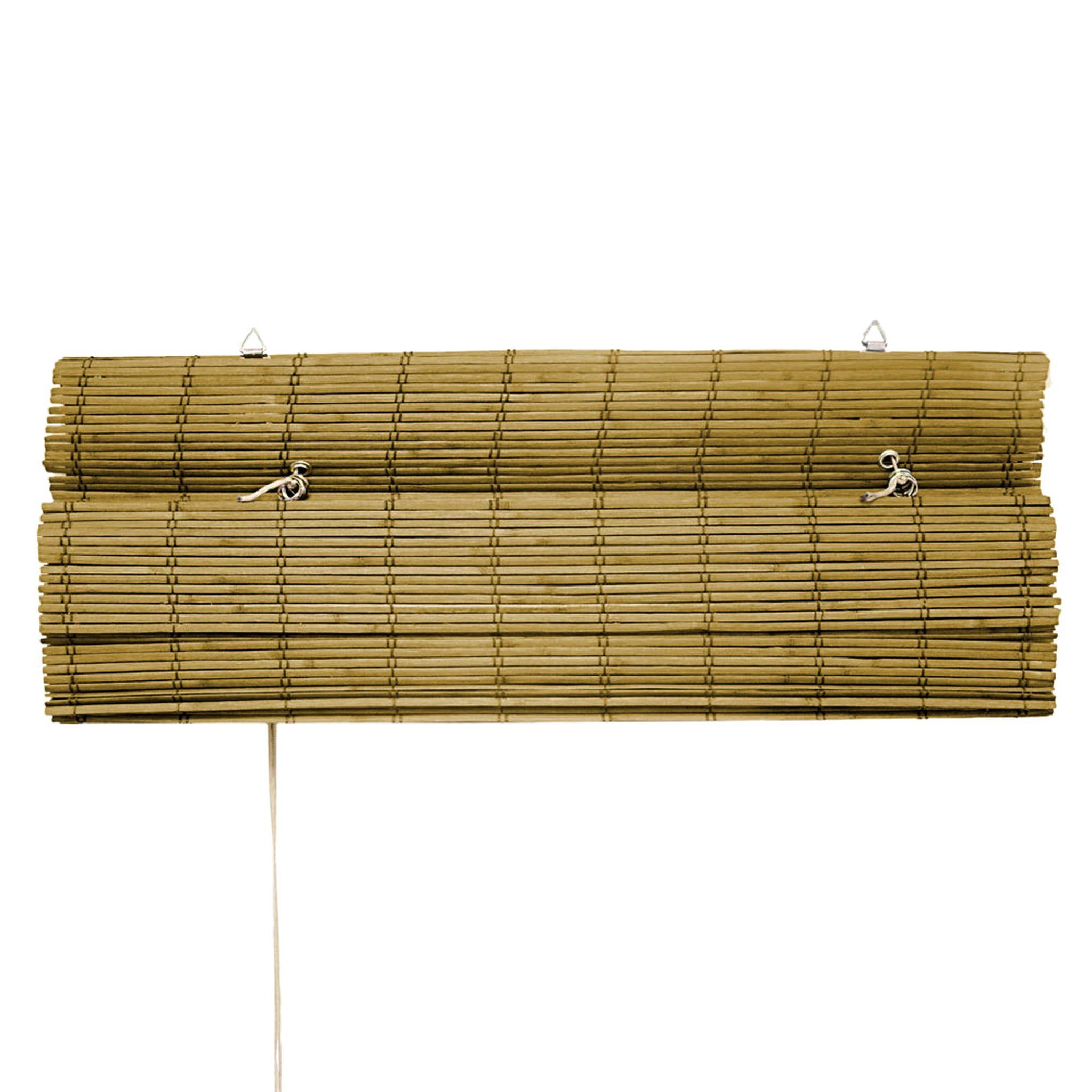 Victoria M. Raffrollo Bambus-Raffrollo, 70 x 130 cm, braun, mit Hakenaufhängung, ohne Bohren, freihängend, zum Schrauben, Bambus