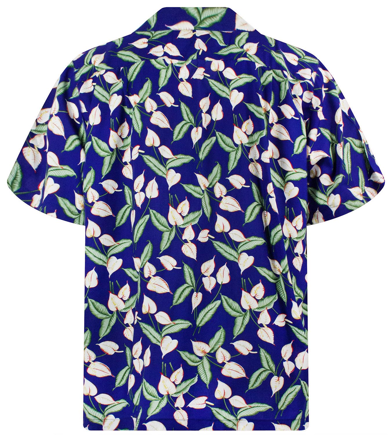 Paradise Found Hawaiihemd Tom Selleck "Green Leaves" Original Hawaiihemd Kurzarm Front-Tasche