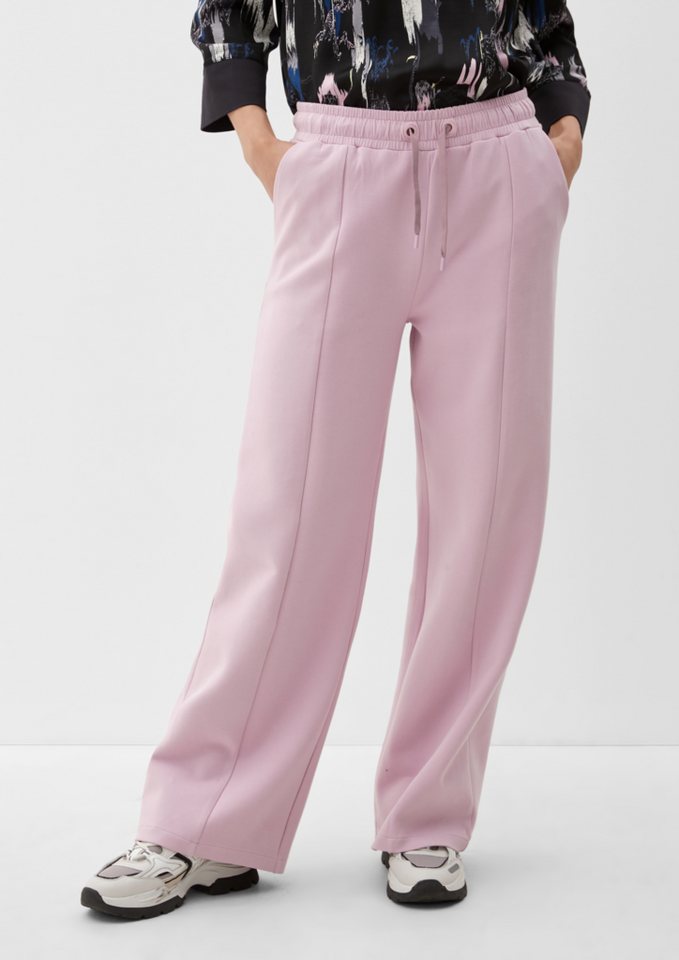 s.Oliver Stoffhose Regular: Sweathose mit Wide leg Ziernaht