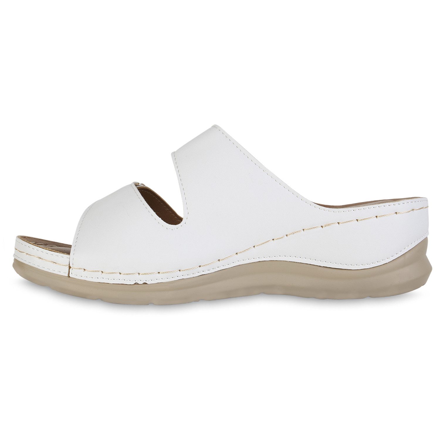 VAN HILL 841615 Sandale Damen Komfort Sandalen Bequeme Keilabsatz Basic Led günstig online kaufen