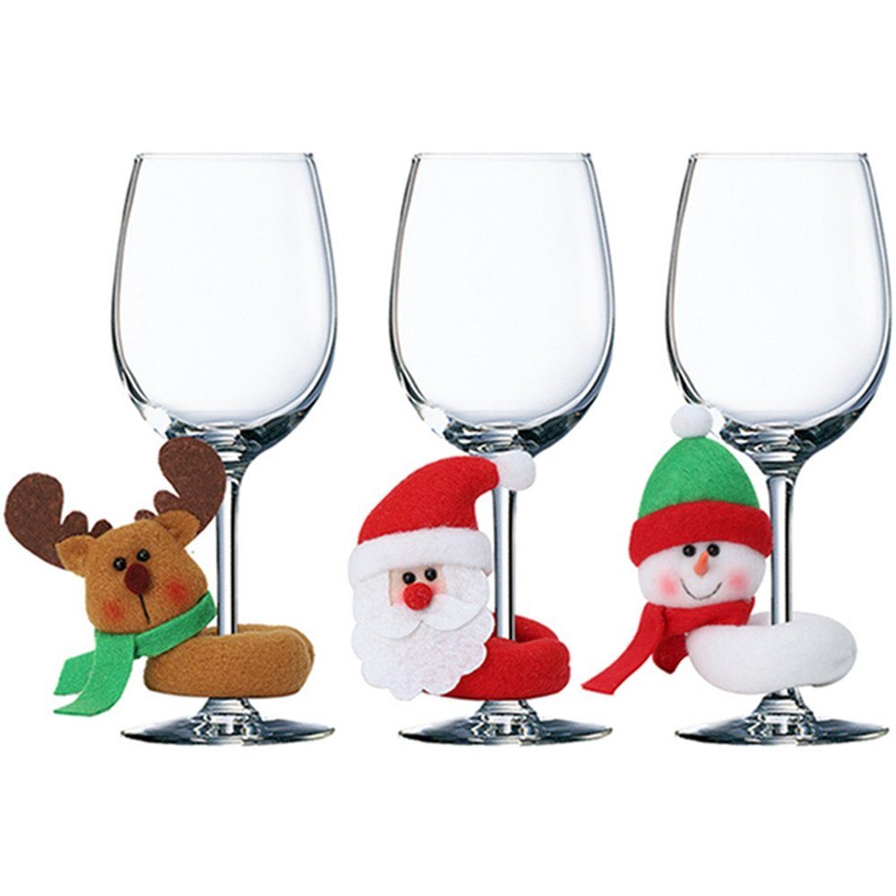 Ronner UG Christbaumschmuck Weihnachtsweinglasdekorationen, Weihnachtsgeschenke (3-tlg), Tragen Sie zur festlichen Atmosphäre bei