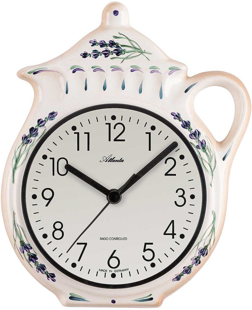 Atlanta Wanduhr klassische Küchenfunkuhr - Kanne günstig online kaufen