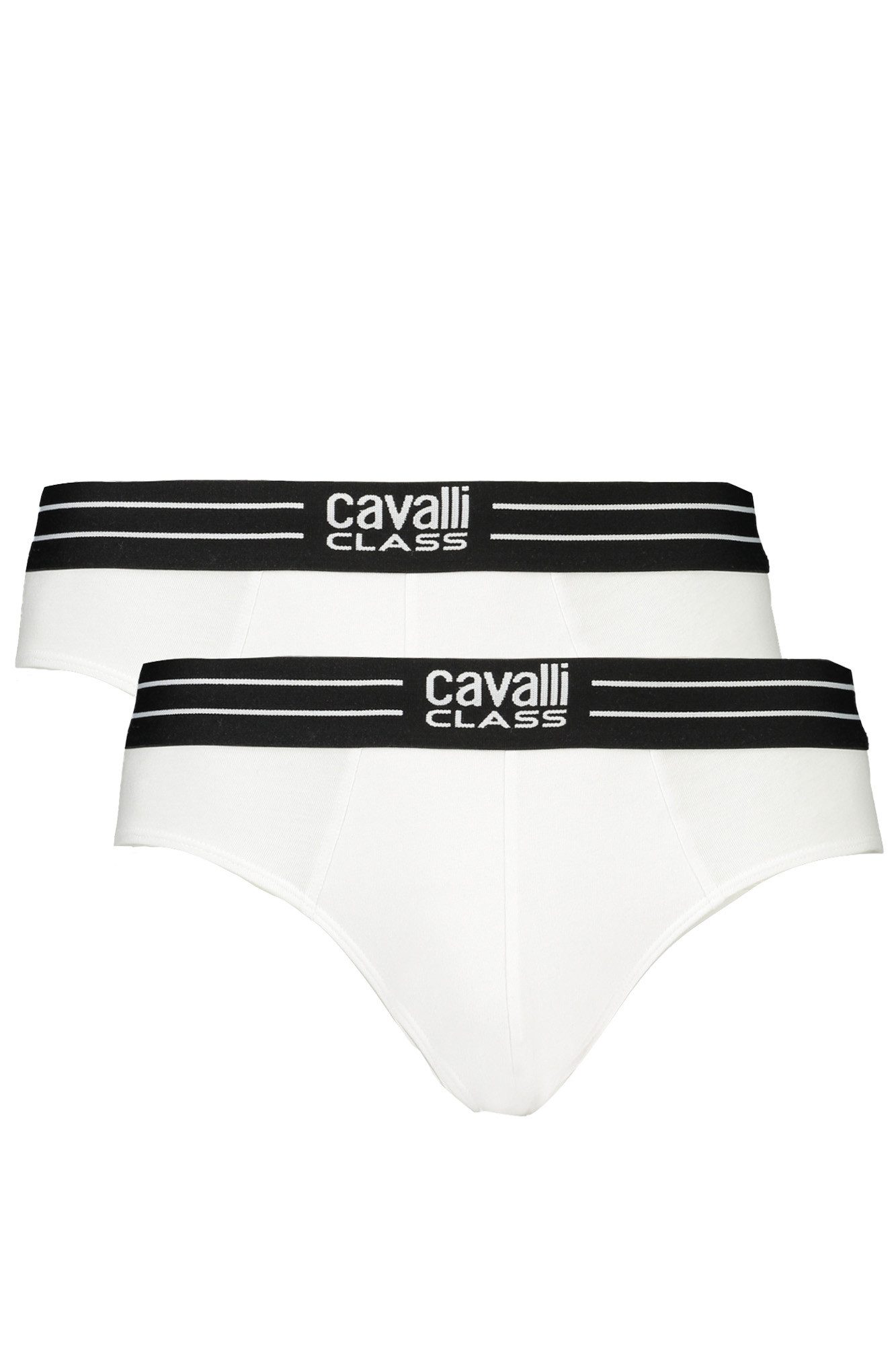 Cavalli Class Boxershorts Elegante Herren-Slips Weiß im Doppelpack mit Logo-Druck
