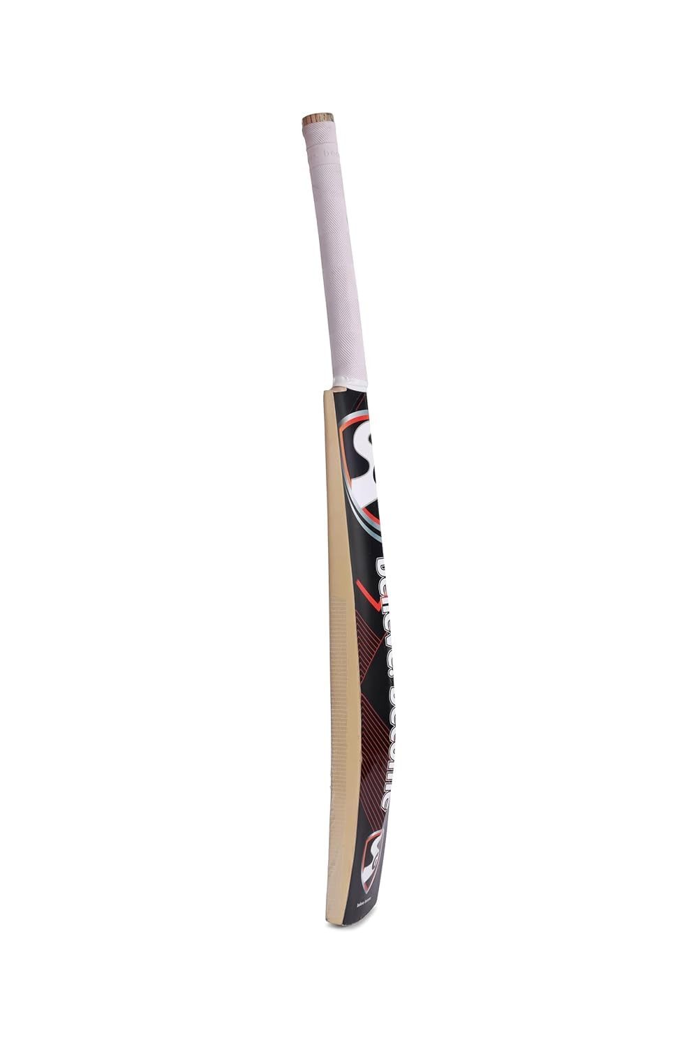SG Badmintonschläger Thunder Plus Cricket Bat Kashmir Willow Kurzgriff Leicht mit Cover, (Einzelner Cricket-Schläger mit Schutzhülle, Größe Short Handle, Farbe Beige)
