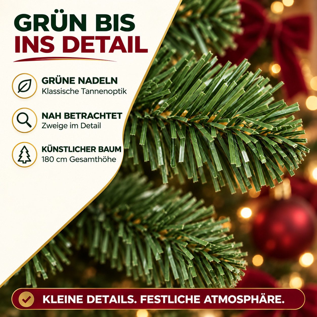 TK Gruppe Künstlicher Weihnachtsbaum Künstlicher Weihnachtsbaum, grün, 180 cm, Classic oder Premium – Bild 4 von 5