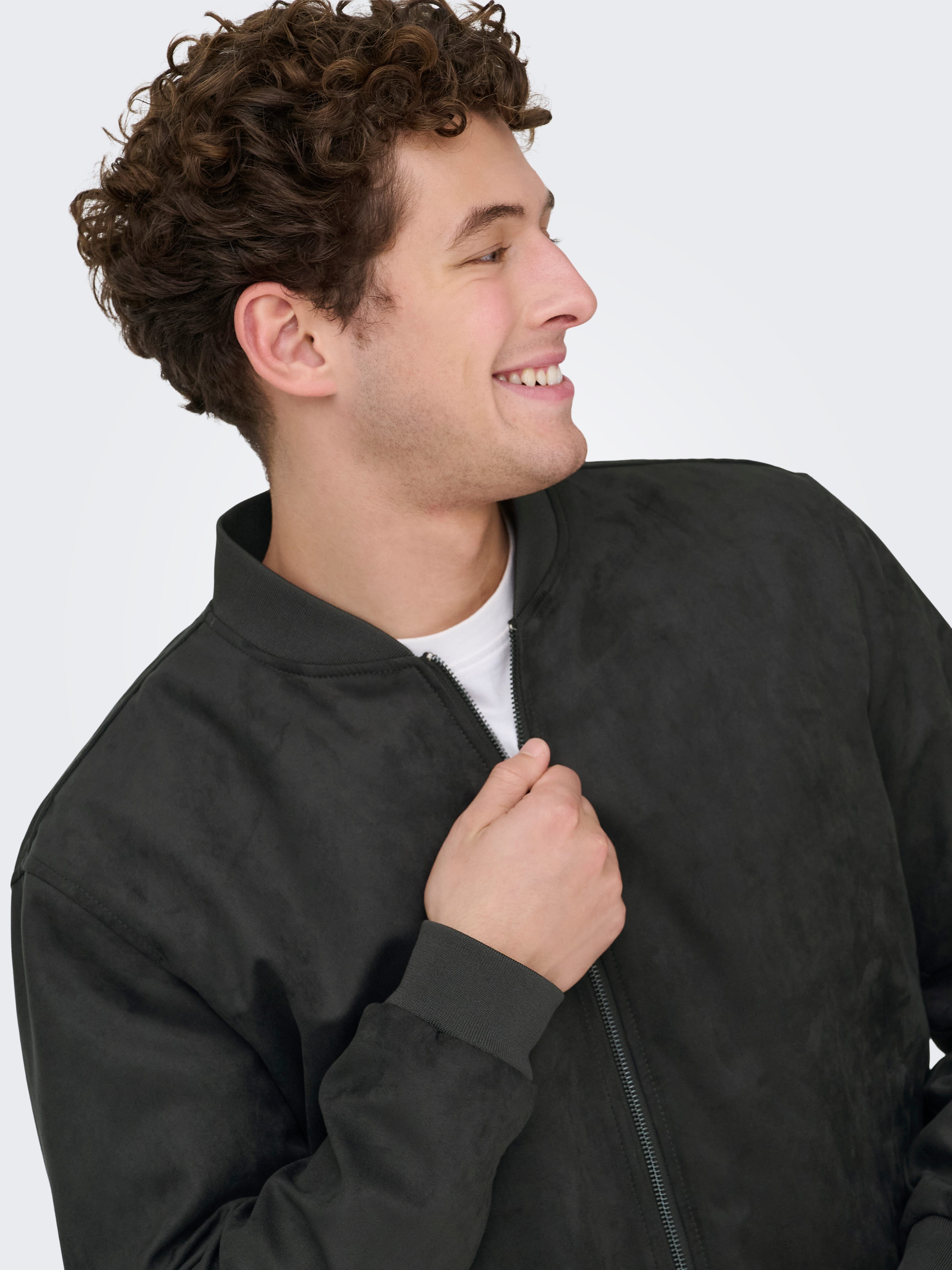 ONLY & SONS Blouson ONSLUCAS FAKE SUEDE BOMBER OTW Polyester, regular fit