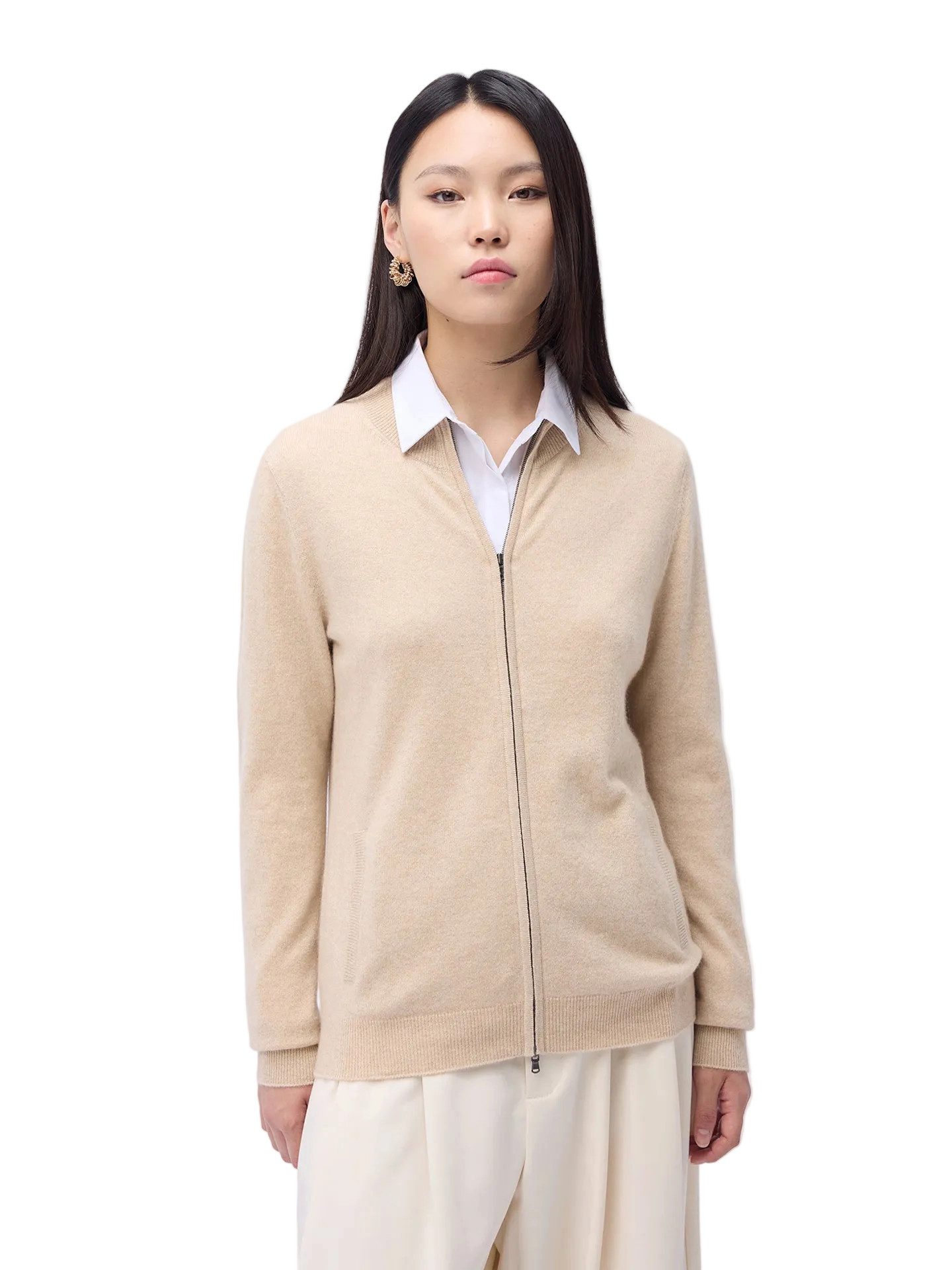 Cardigan Kaschmir Cardigan mit Reißverschluss