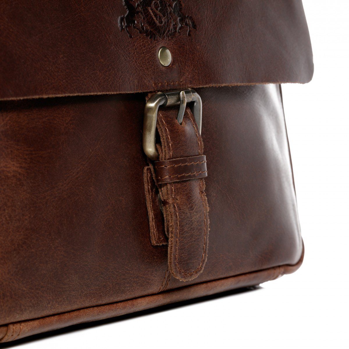 SID & VAIN Messenger Bag YALE Umhängetasche Cross-Body Bag echt Leder, Ledertasche Schultertasche Herren Damen Messenger Bag braun