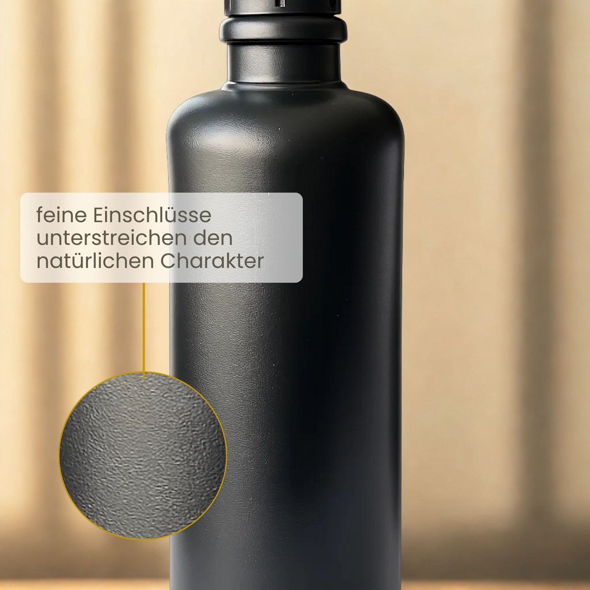 mikken Ölspender Ölflasche 500 ml matt schwarz Steinzeug mit Ausgießer & Deckel, luftdicht, Dosierflasche, matt schwarze Keramikflasche 0,5 Liter – Bild 5 von 5
