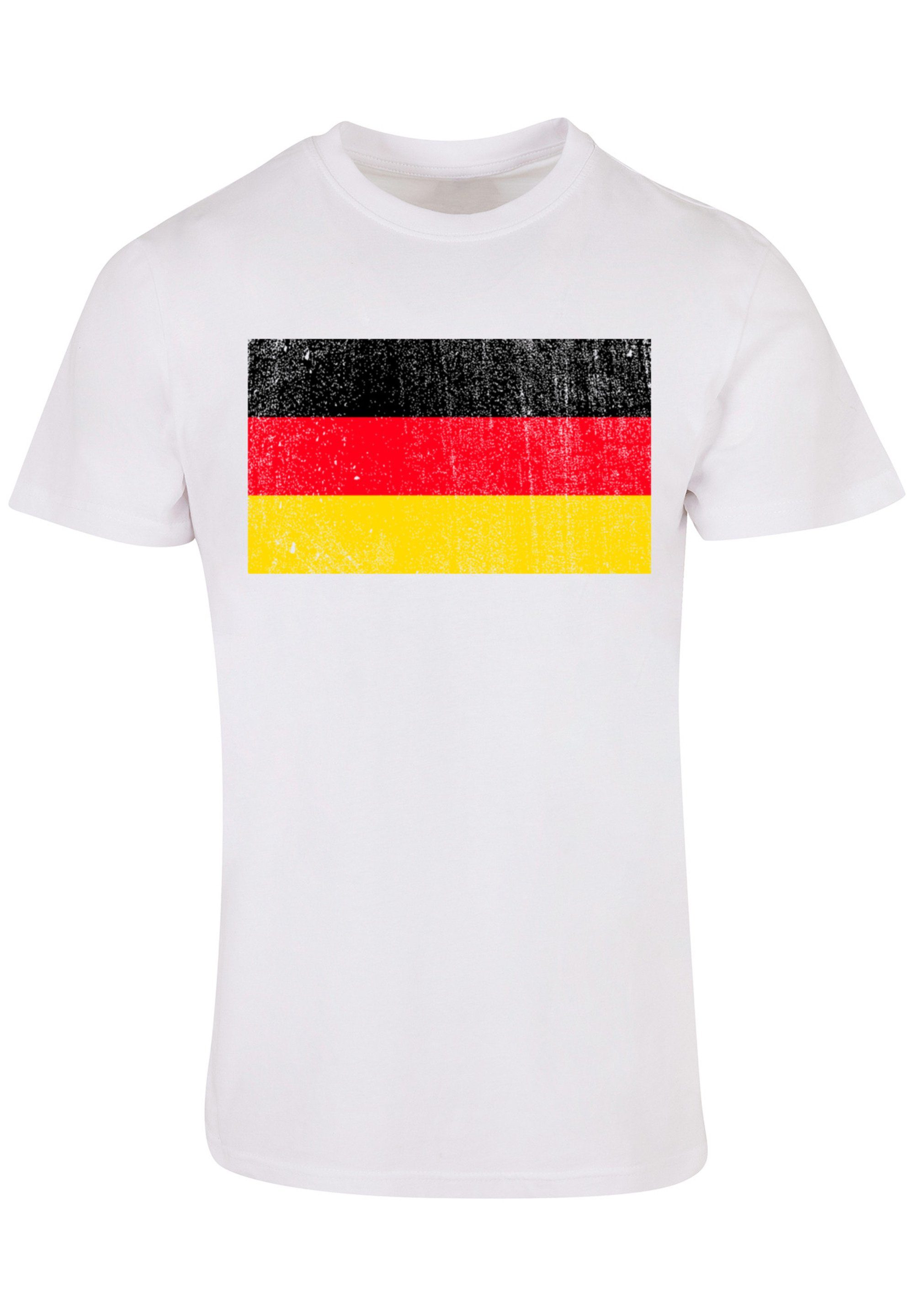 Deutschland T-Shirt Print Germany weiß distressed F4NT4STIC Flagge