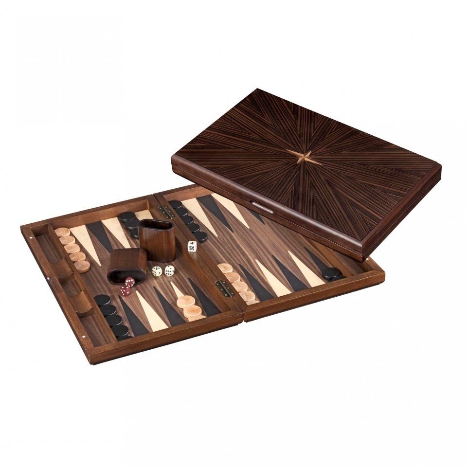Philos Spiel, Iraklia - groß - Backgammon - Kassette - Linde und Ebenholzoptik