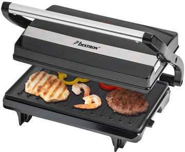 bestron Kontaktgrill APM123Z Viva Italia, 700 W, auch als Sandwich-/Panini-Kontaktgrill einsetzbar, antihaftbeschichtet