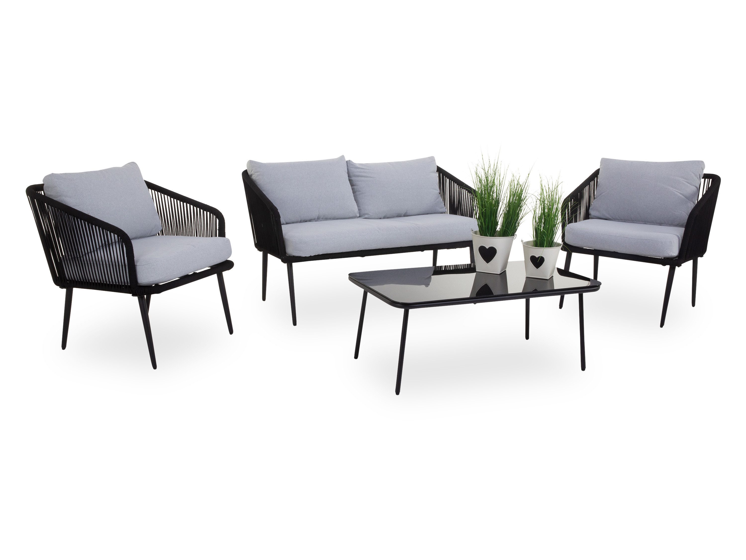 casa NOVA Gartenlounge-Set casa NOVA Lounge-Set TAMPA BHT 126x72x45 cm grau Gartenset
