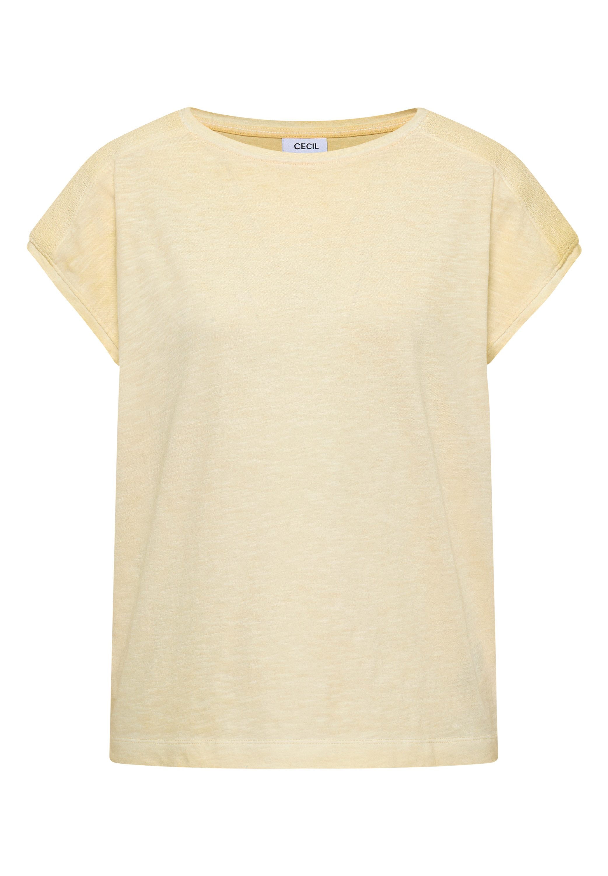 CECIL T-Shirt U-Boot-Ausschnitt, Garment-Dye Optik