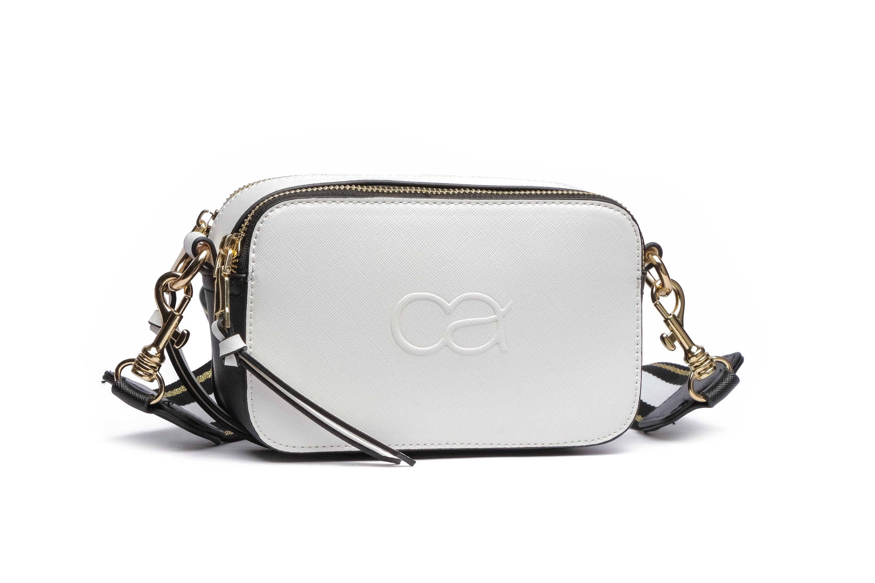 COLLEZIONE ALESSANDRO Umhängetasche Nightlife, Abendtasche weiß-gold-schwarz