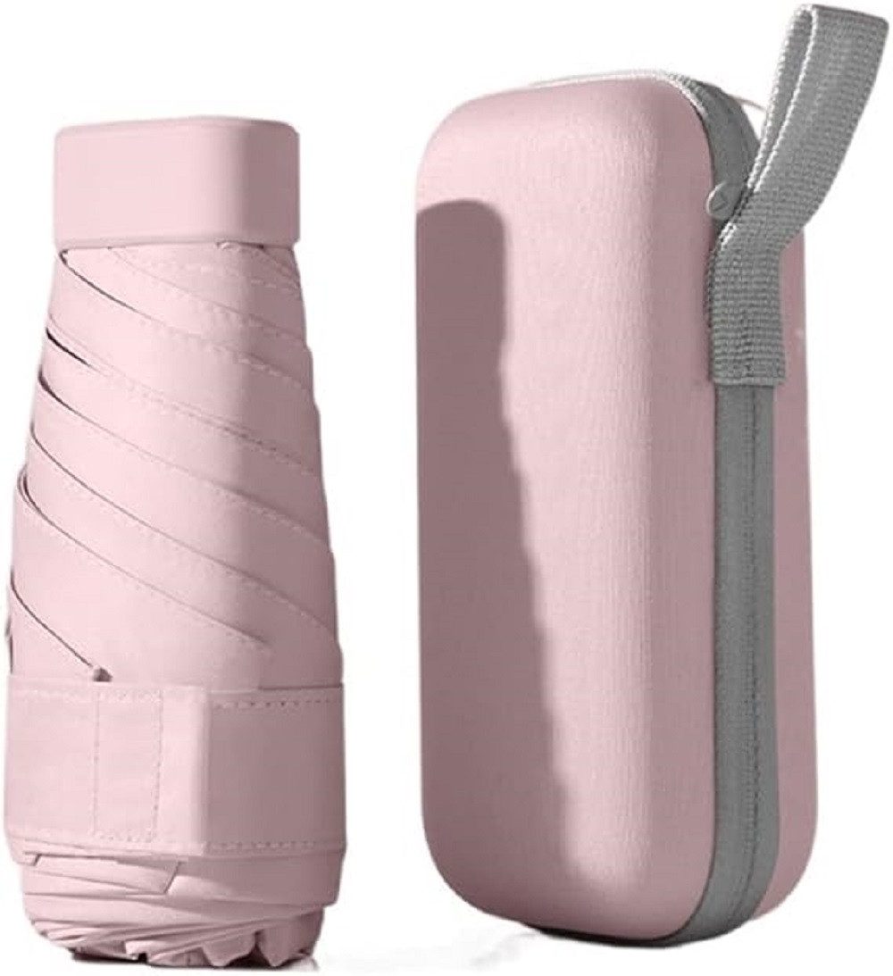AURIVION Sonnenschirm Taschenregenschirm ultraleicht faltbar mit UV Schutz, Mini Regenschirm mit 6 Rippen für Reise & Alltag