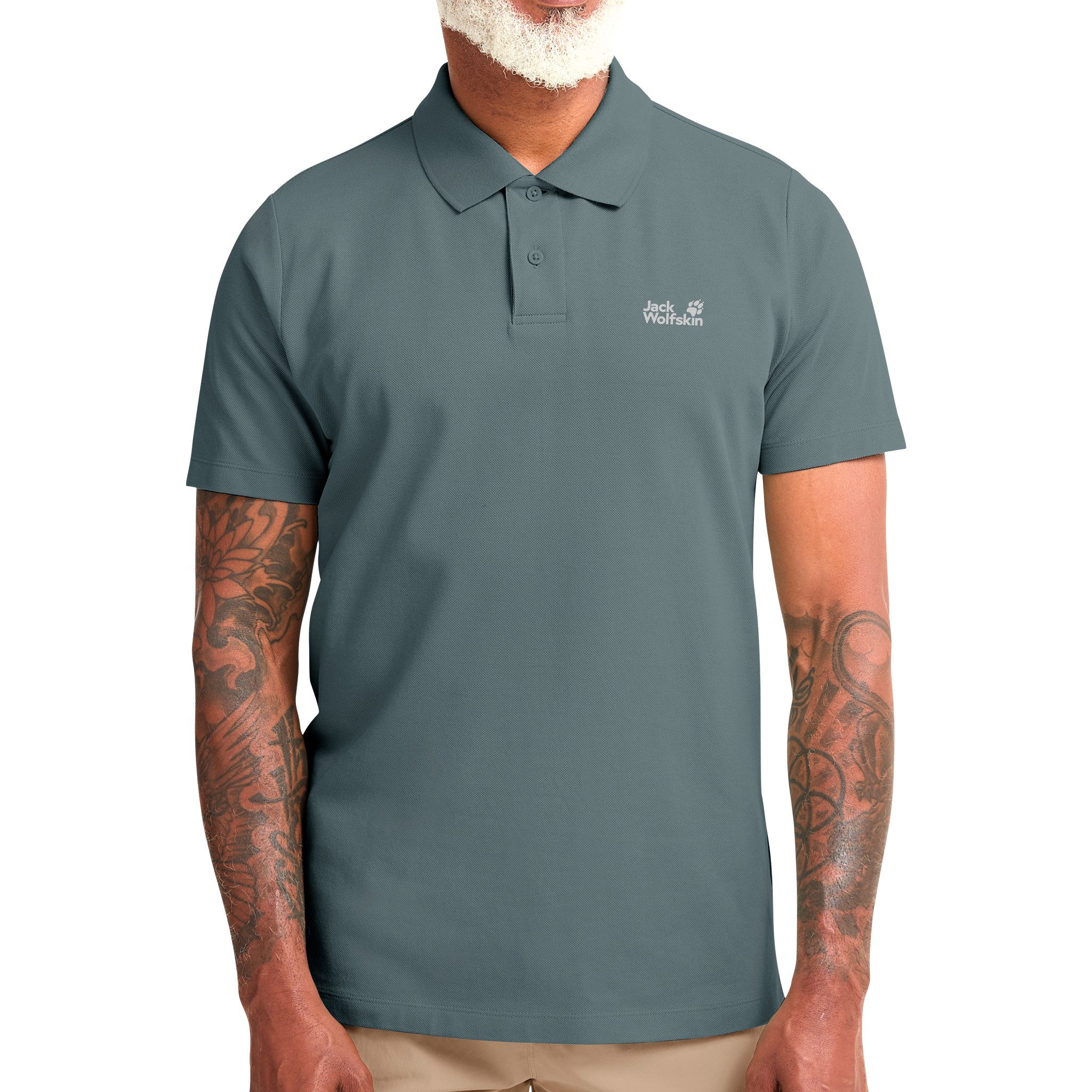 Jack Wolfskin Poloshirt Essential Polo M mit Logo – Bild 4 von 5
